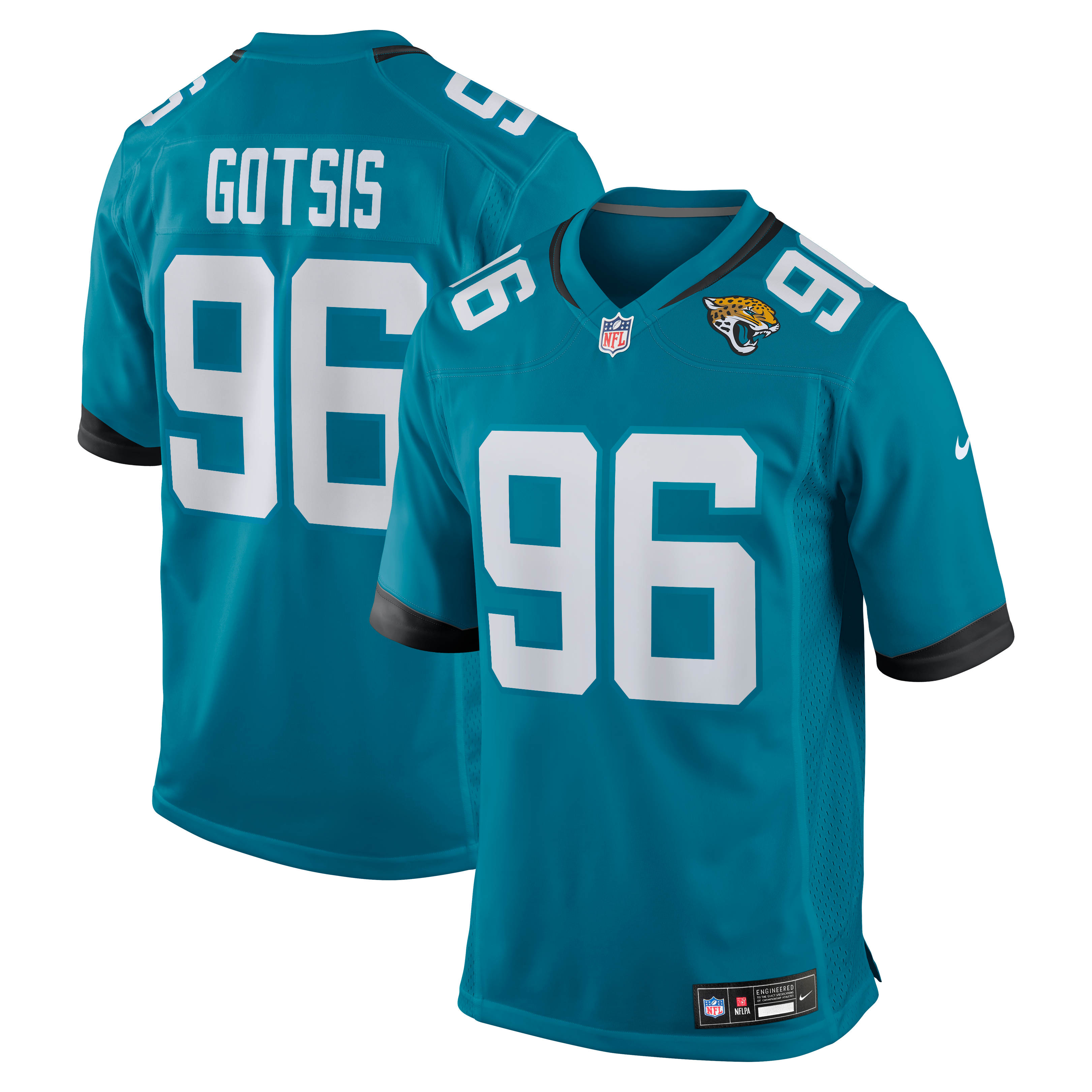 Adam Gotsis Jacksonville Jaguars Game Jersey - Teal | Stitched Football Jersey TJS0381