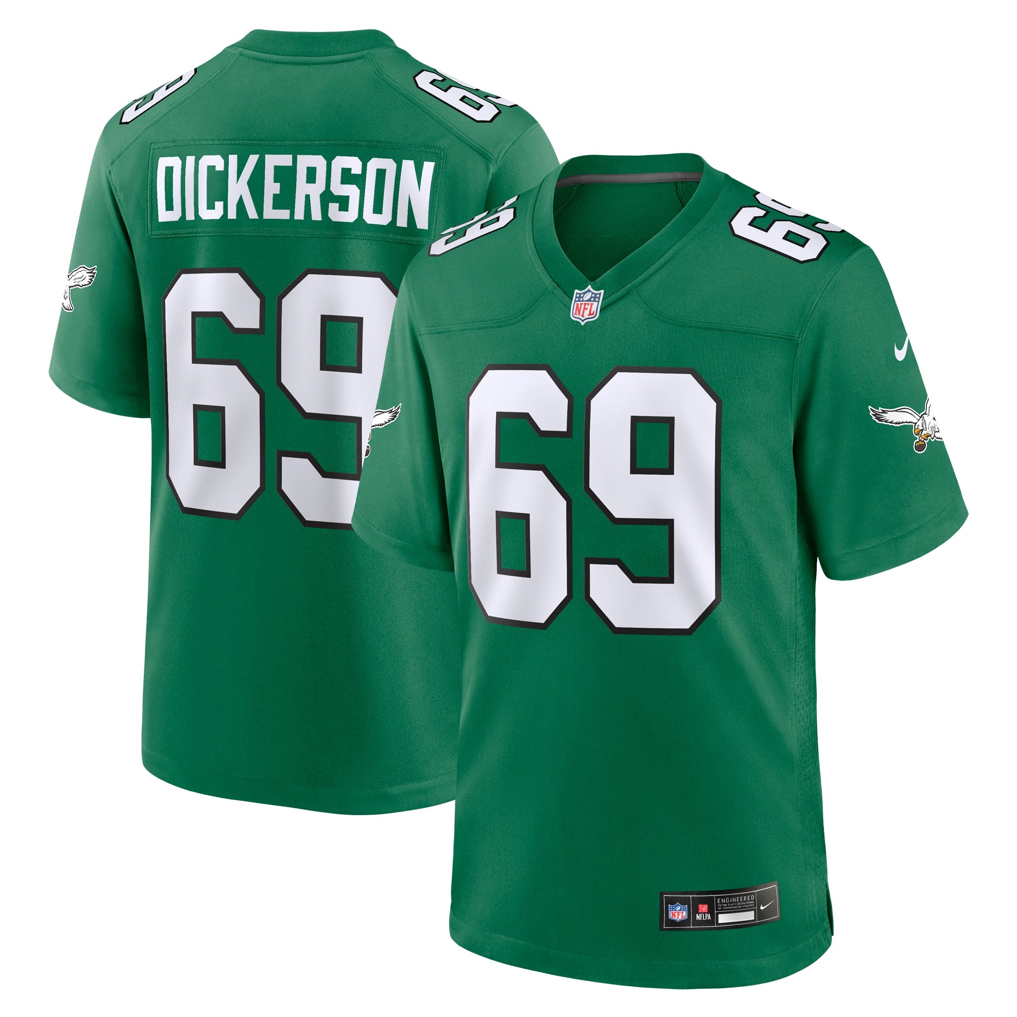 Landon Dickerson Philadelphia Eagles Alternate Game Jersey - Kelly Green | Stitched Football Jersey TJS0460