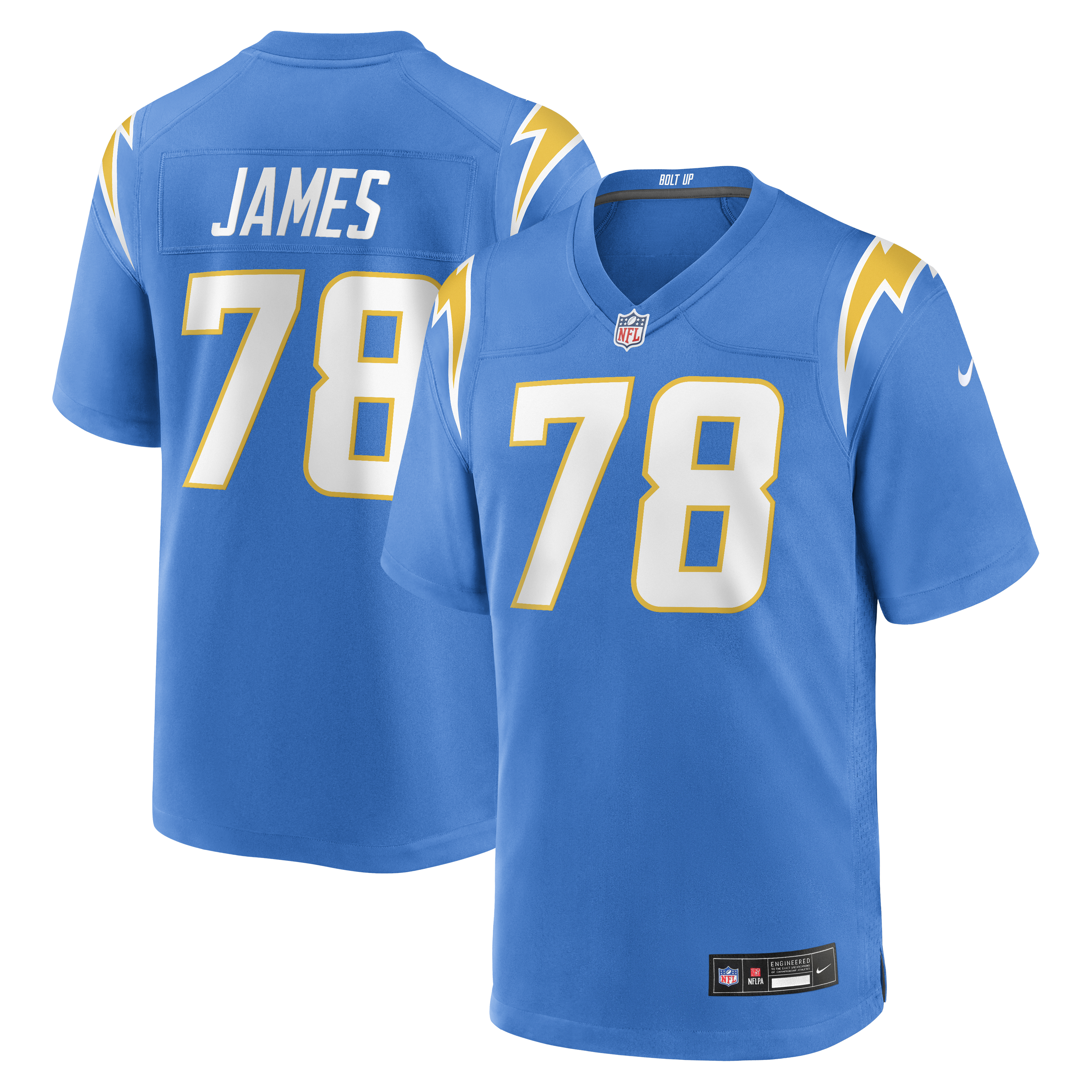 Andre James Los Angeles Chargers Team Game Jersey - Powder Blue | Stitched Football Jersey TJS0398