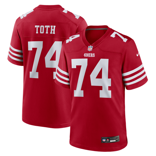 Brett Toth San Francisco 49ers Team Game Jersey - Scarlet | Stitched Football Jersey TJS0532
