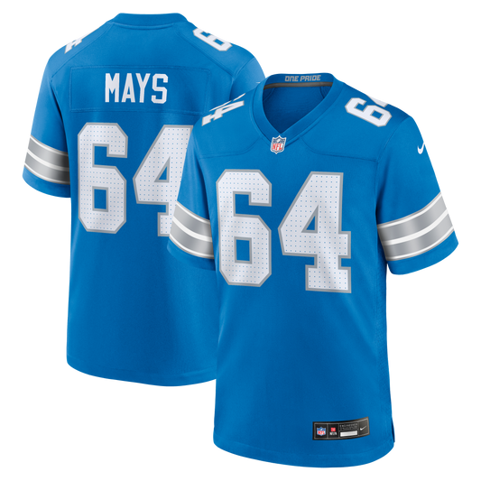 Cade Mays Detroit Lions Team Game Jersey - Blue | Stitched Football Jersey TJS0480