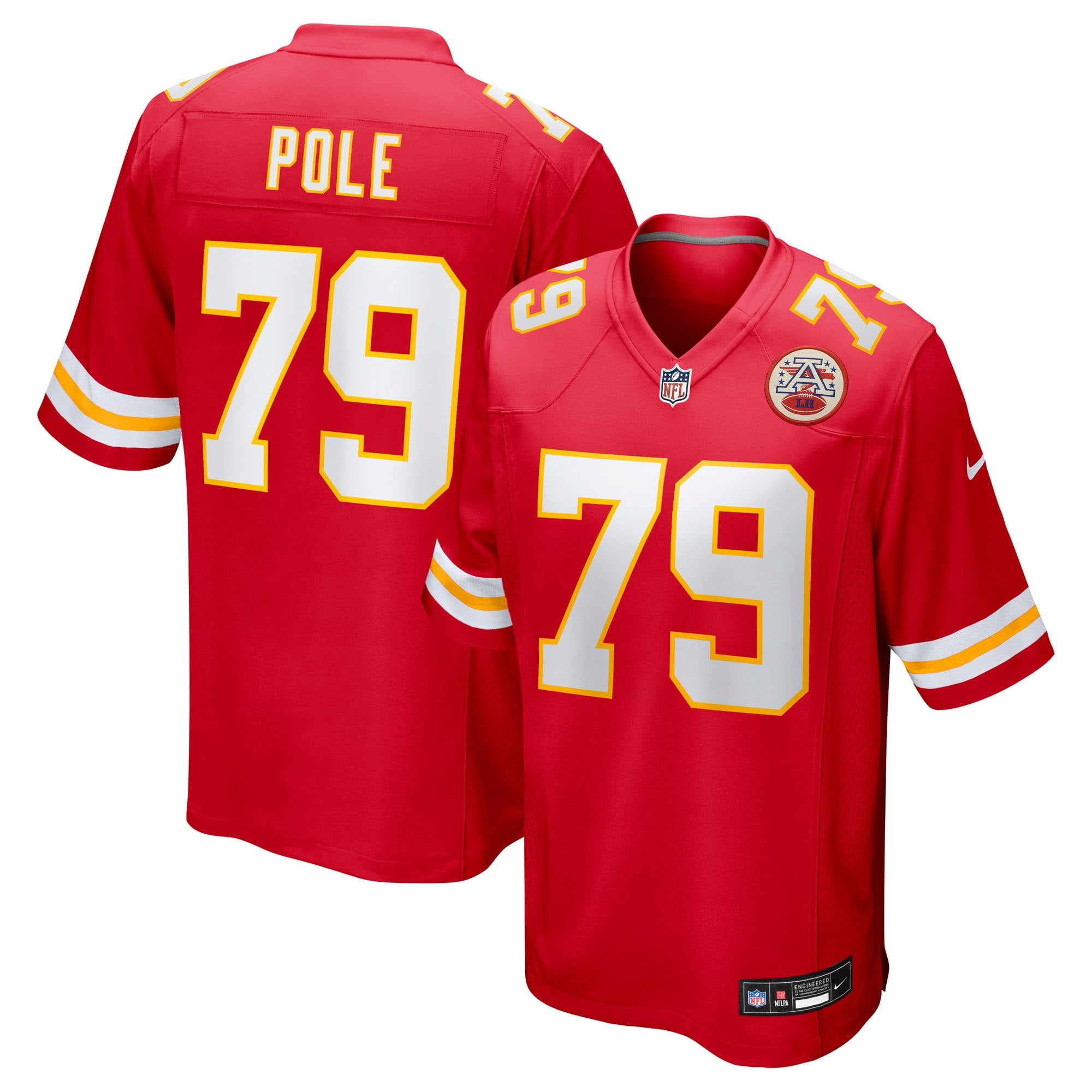 Esa Pole Kansas City Chiefs Team Game Jersey - Red | Stitched Football Jersey TJS0485