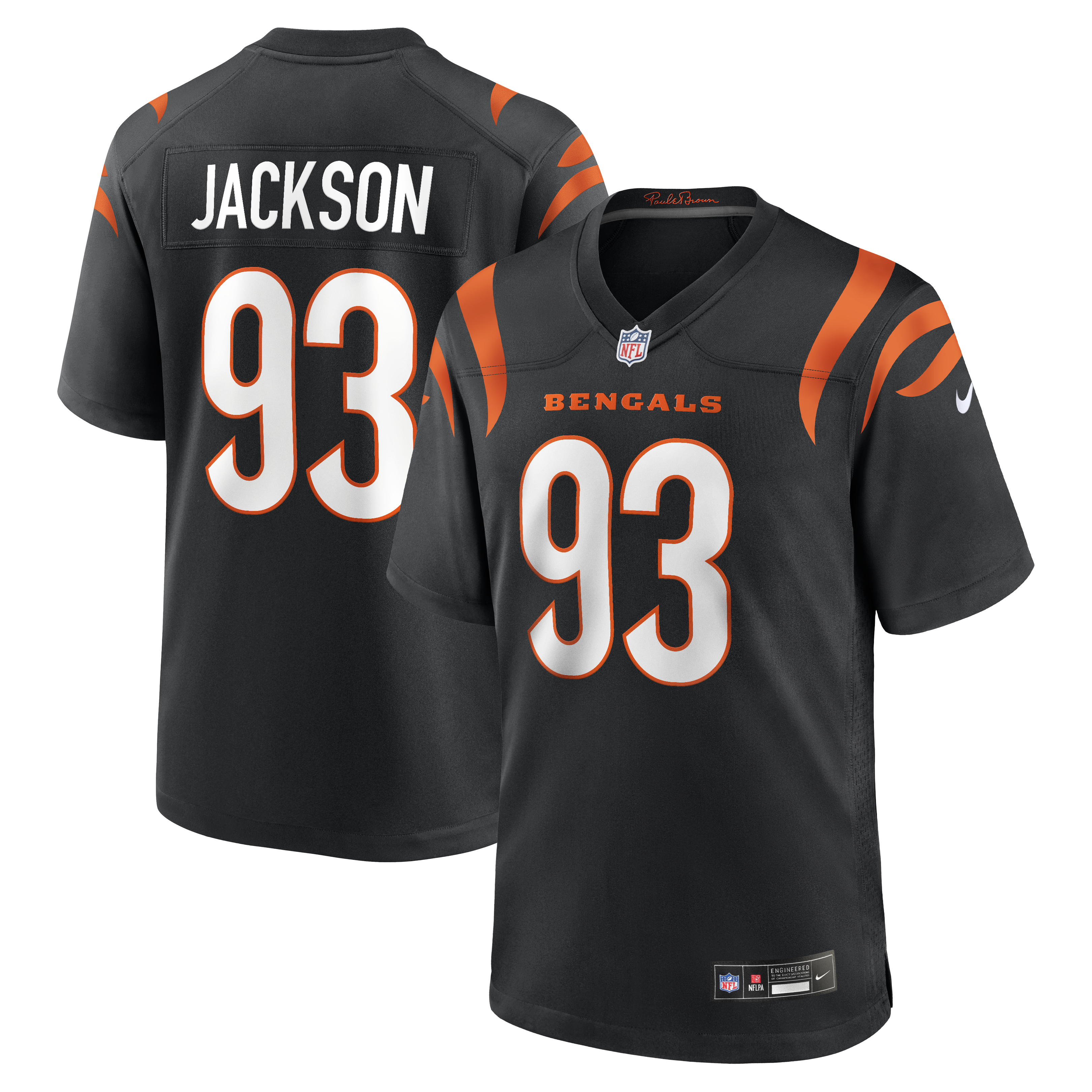 McKinnley Jackson Cincinnati Bengals Game Jersey - Black | Stitched Football Jersey TJS0531