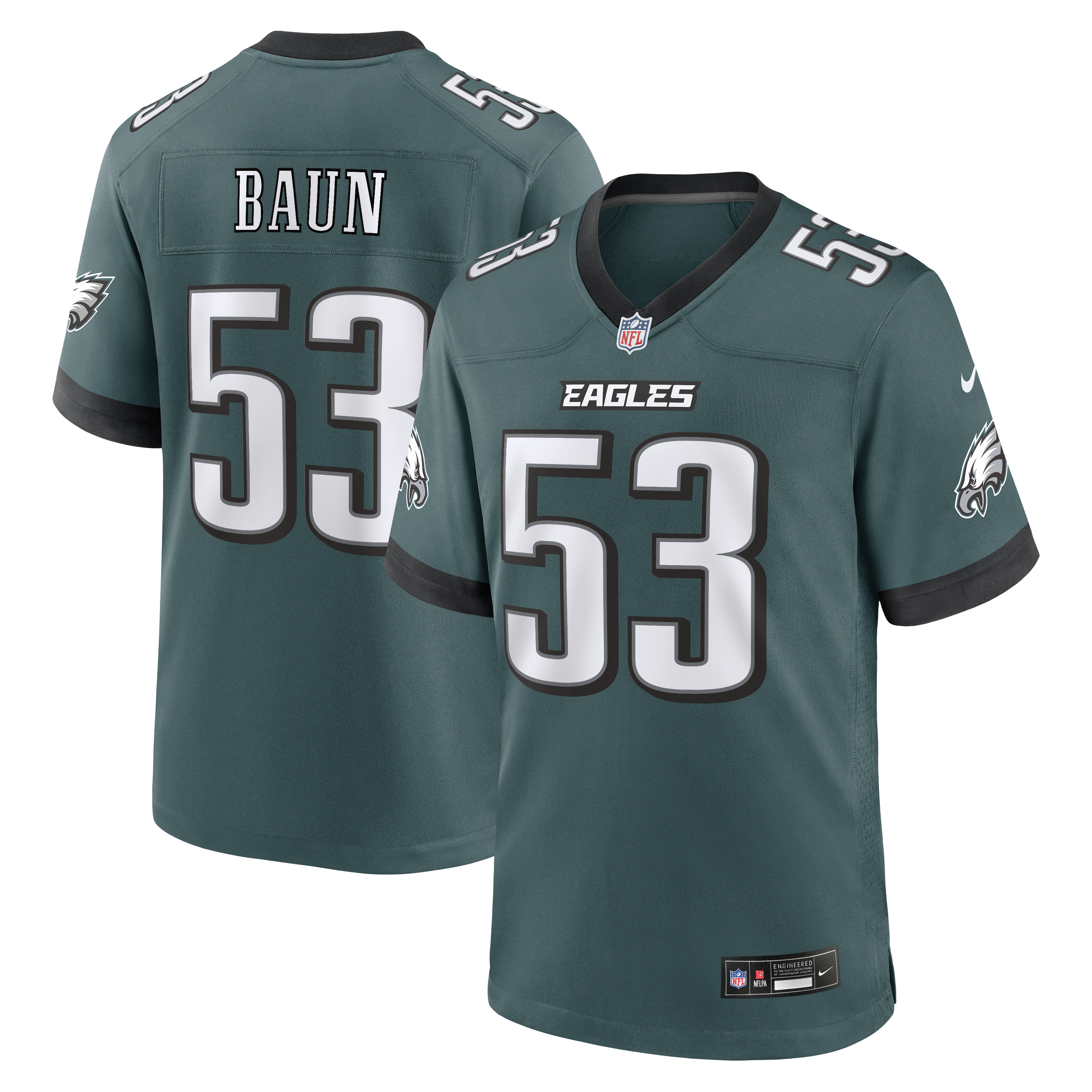 Zack Baun Philadelphia Eagles Team Game Jersey - Midnight Green | Stitched Football Jersey TJS0573