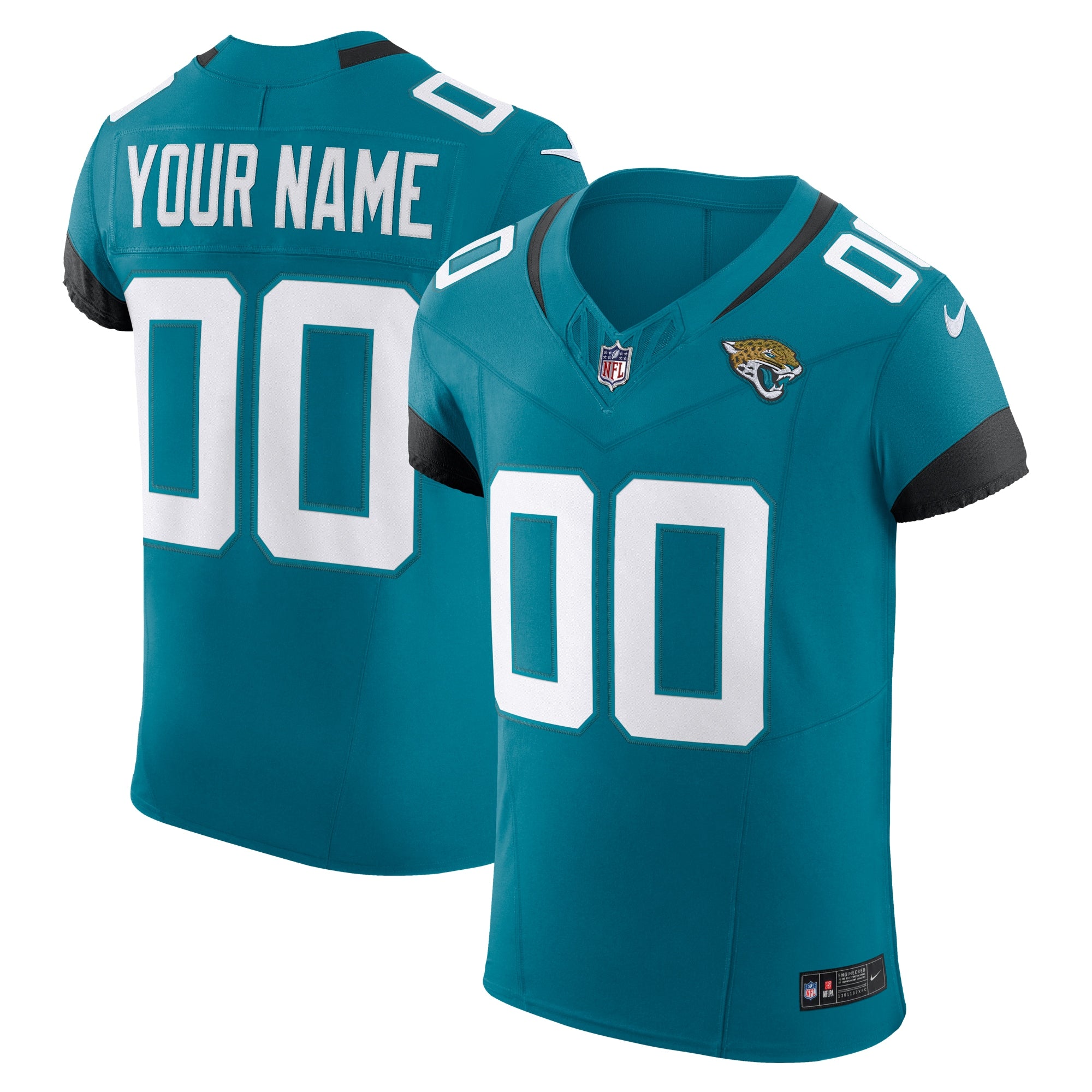 Jacksonville Jaguars Vapor F.U.S.E. Elite Custom Jersey - Teal | Stitched Football Jersey TJS0496