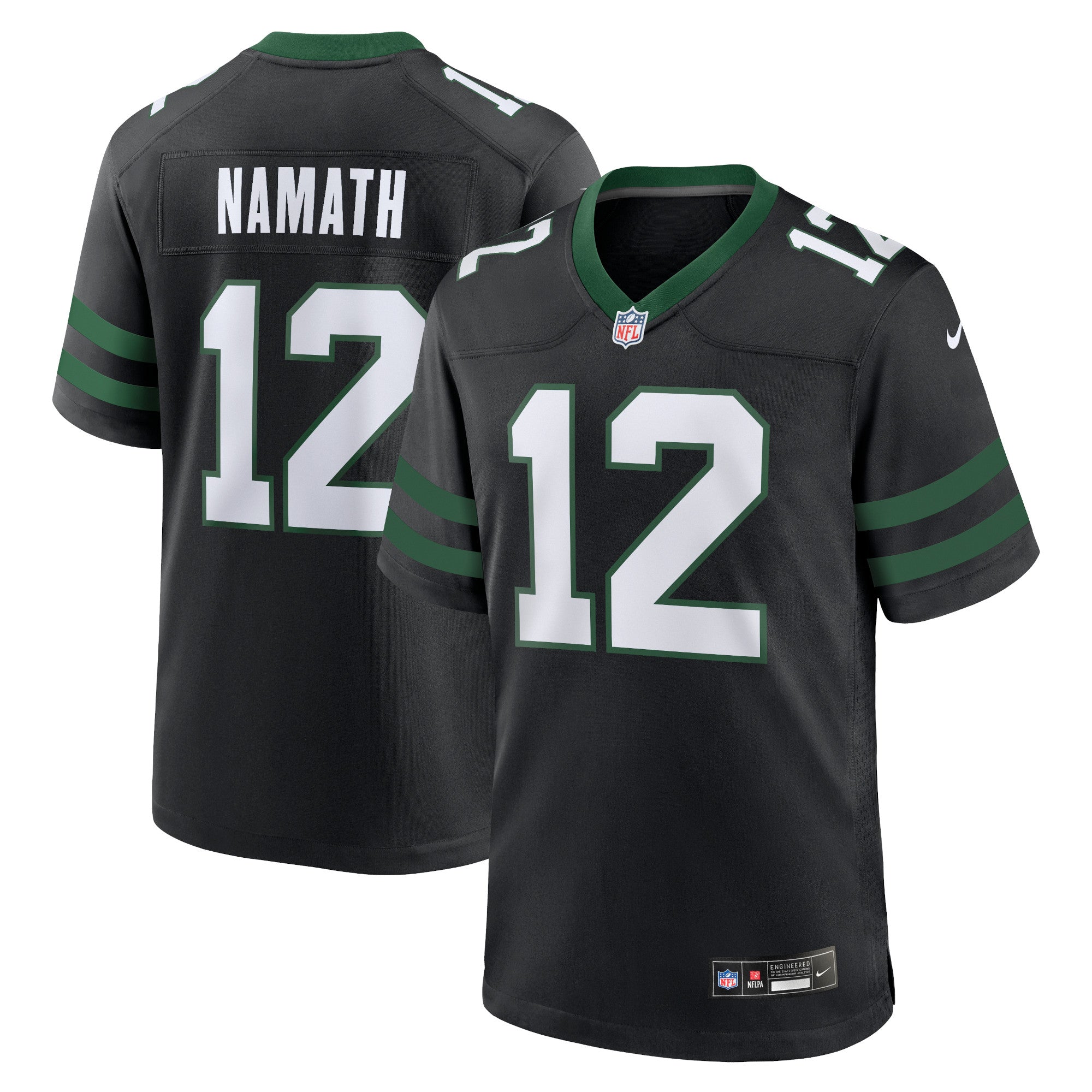 Joe Namath New York Jets Alternate Retired Player Game Jersey - Legacy Black | Stitched Football Jersey TJS0530