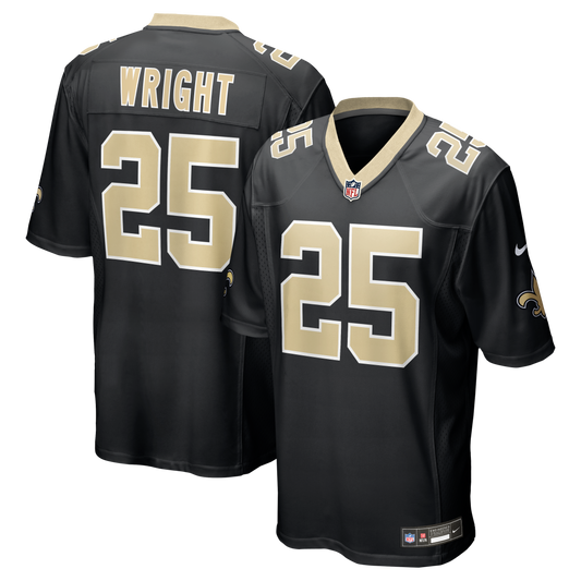 Rejzohn Wright New Orleans Saints Team Game Jersey - Black | Stitched Football Jersey TJS0536