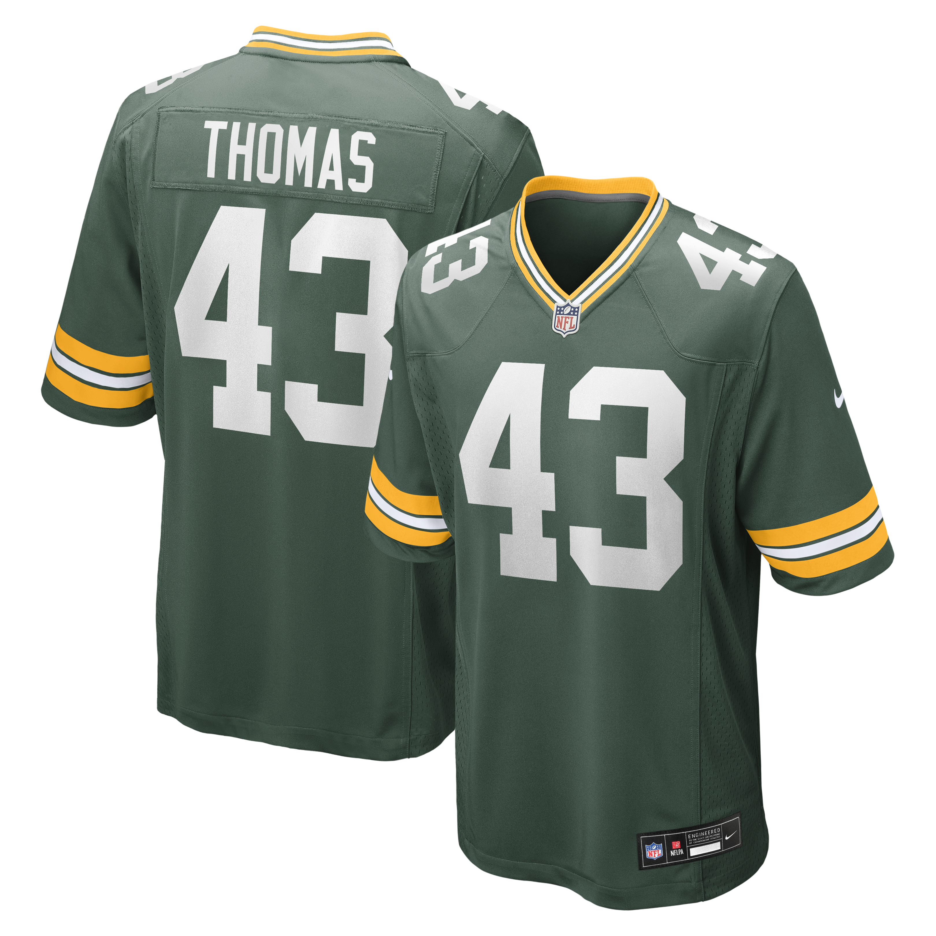 Kiondre Thomas Green Bay Packers Game Player Jersey - Green | Stitched Football Jersey TJS0371