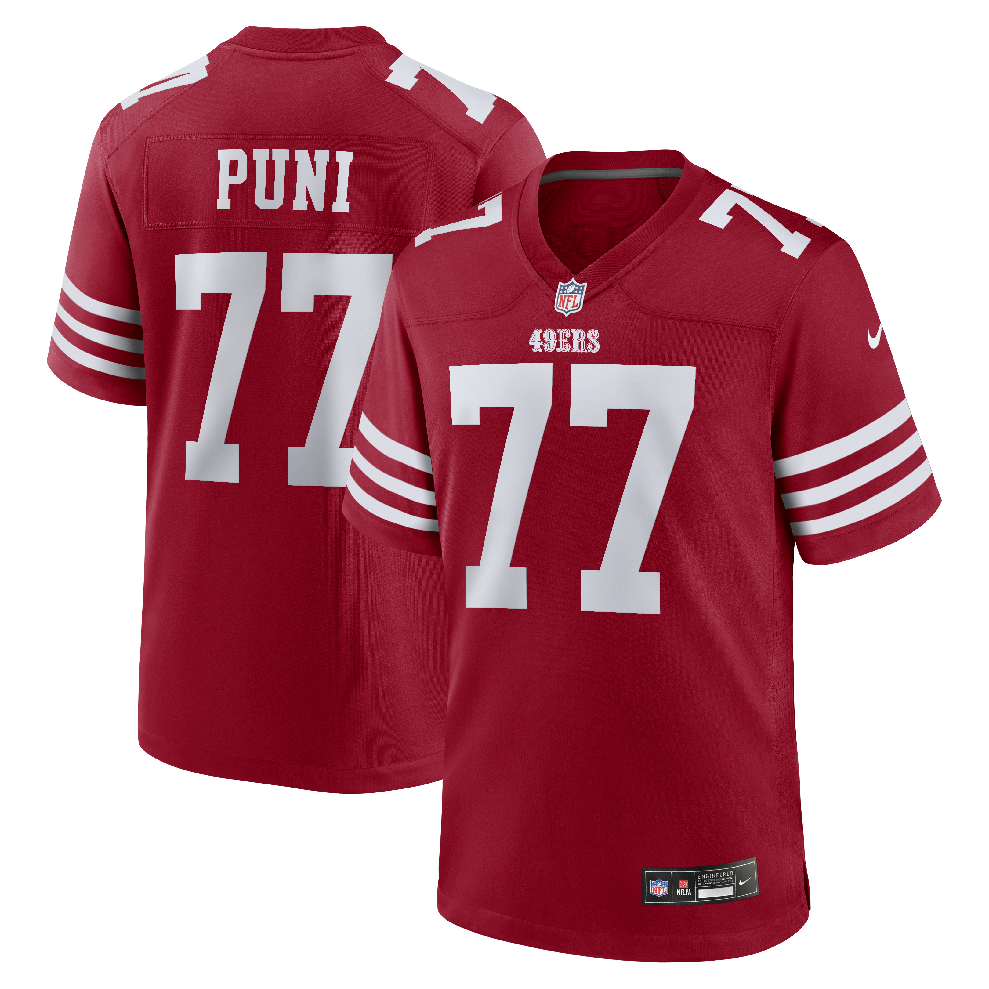 Dominick Puni San Francisco 49ers Team Game Jersey - Scarlet | Stitched Football Jersey TJS0461
