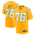 Joe Alt Los Angeles Chargers Alternate Charger Power Game Player Jersey - Gold | Stitched Football Jersey TJS0442