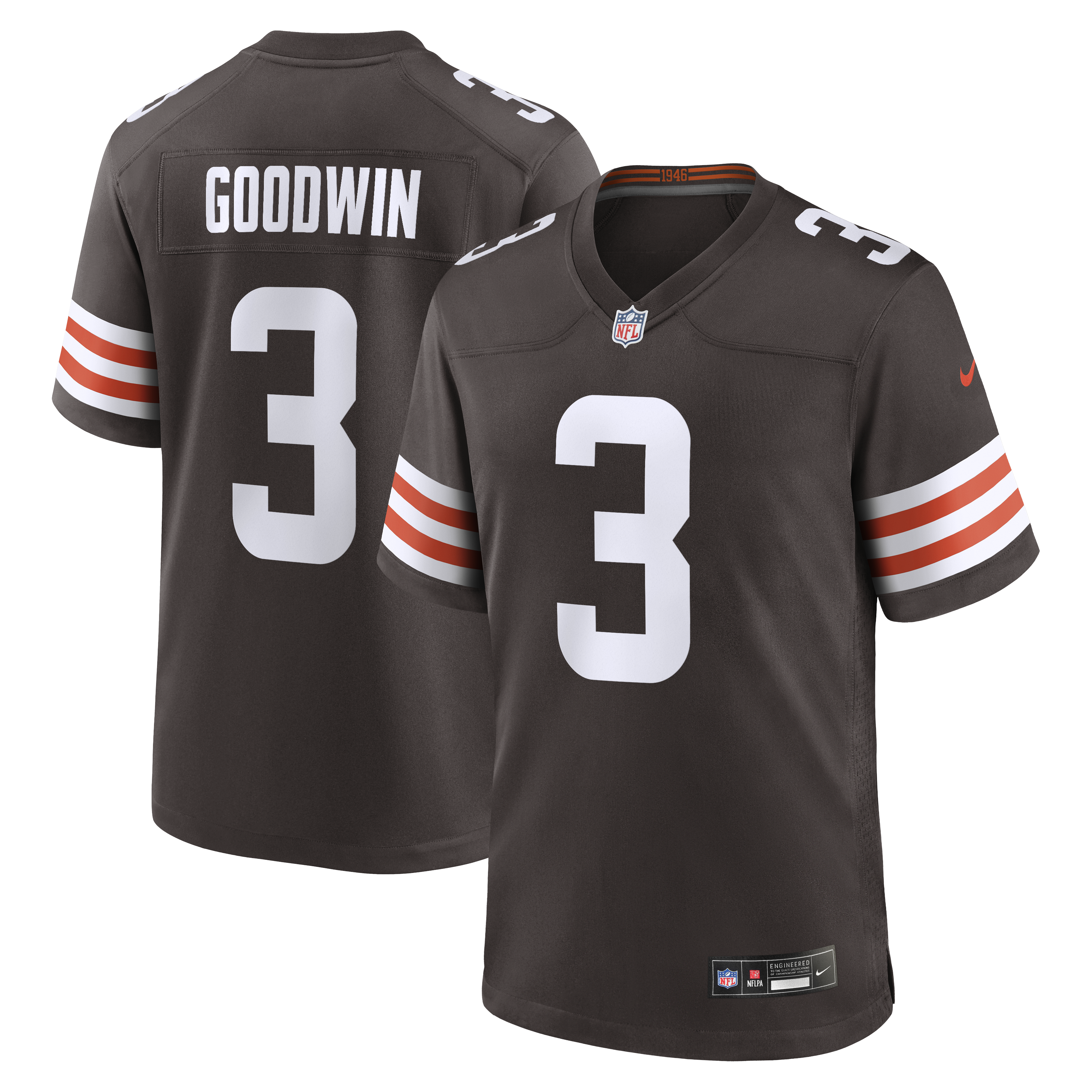 Marquise Goodwin Cleveland Browns Team Game Jersey - Brown | Stitched Football Jersey TJS0499