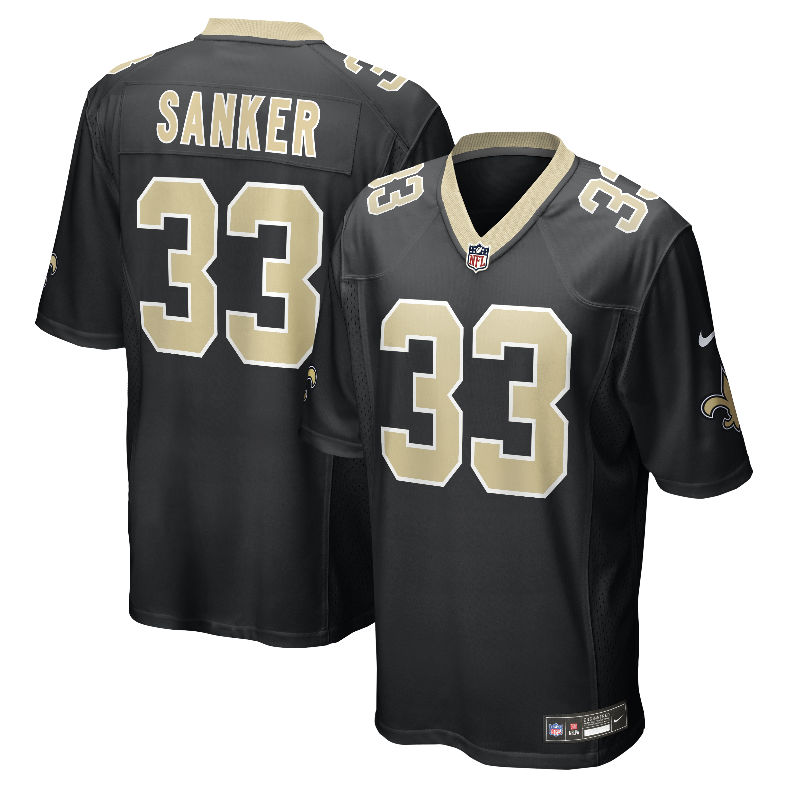 Jonas Sanker New Orleans Saints Team Game Jersey - Black | Stitched Football Jersey TJS0341