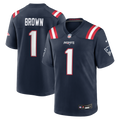 A.J. Brown New England Patriots Team Game Jersey - Navy | Stitched Football Jersey TJS0553
