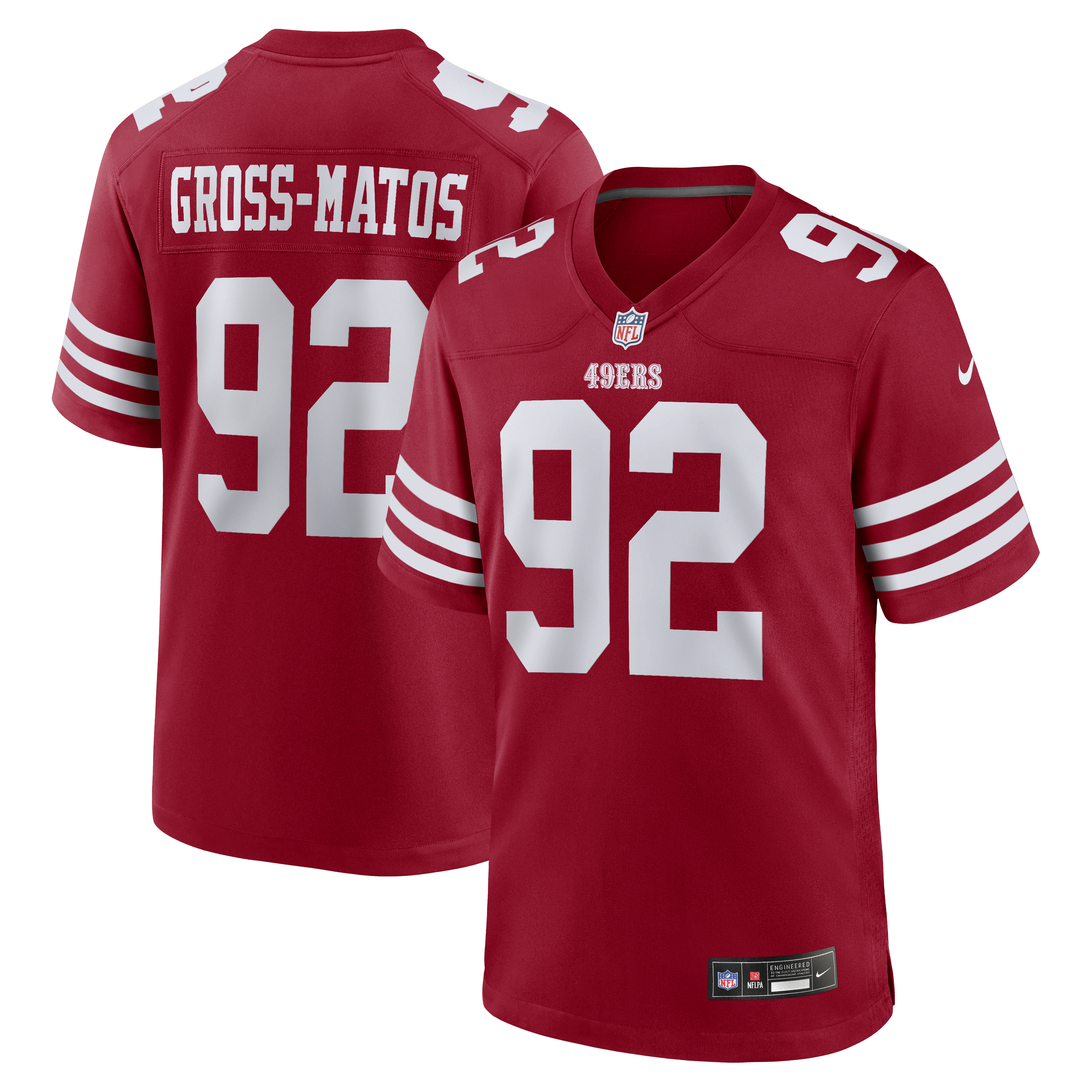 Yetur Gross-Matos San Francisco 49ers Team Game Jersey - Scarlet | Stitched Football Jersey TJS0615
