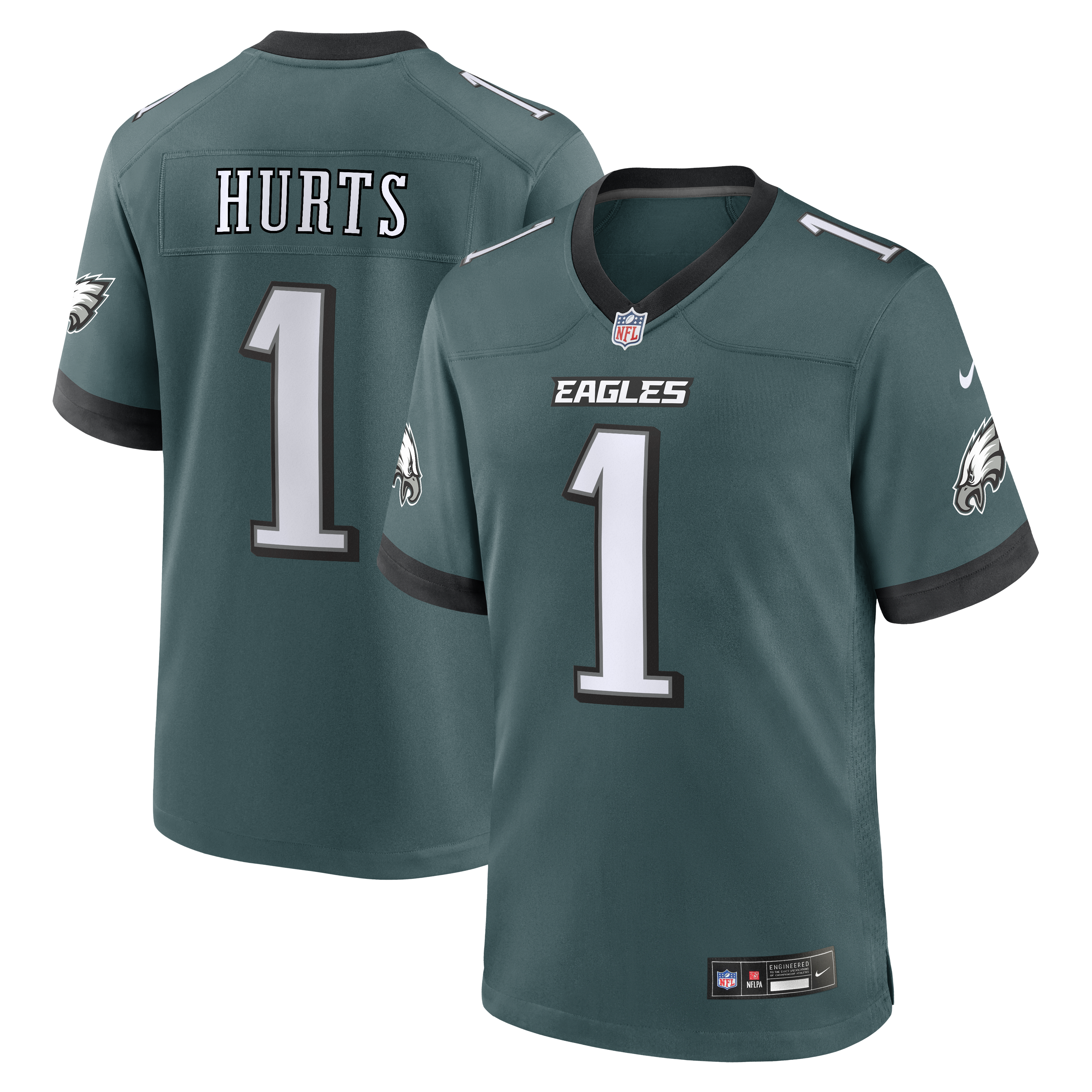 Jalen Hurts Philadelphia Eagles Team Game Jersey - Midnight Green | Stitched Football Jersey TJS0777
