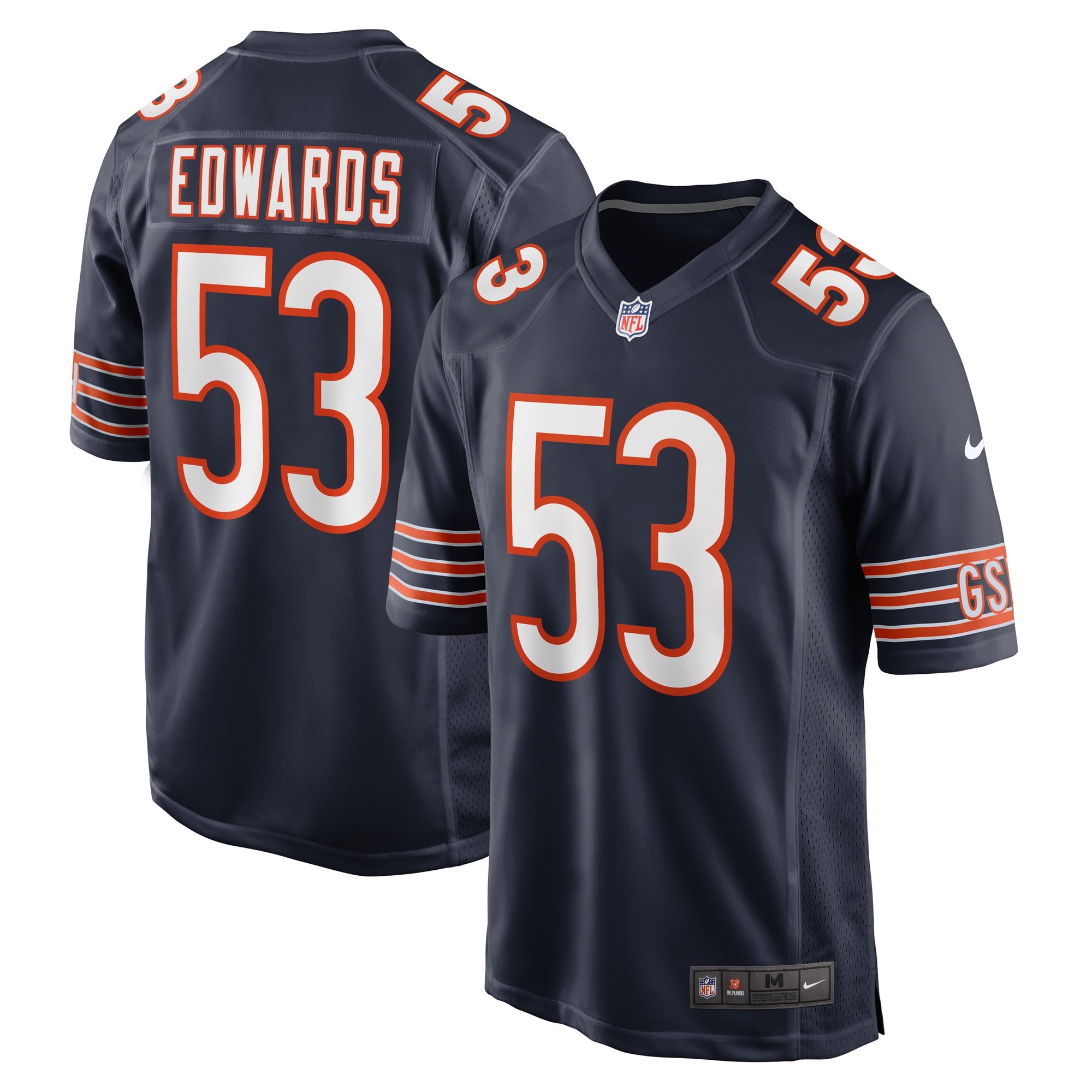 TJ Edwards Chicago Bears Game Player Jersey - Navy | Stitched Football Jersey TJS0758
