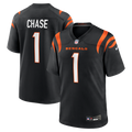 Ja'Marr Chase Cincinnati Bengals Game Jersey - Black | Stitched Football Jersey TJS0661