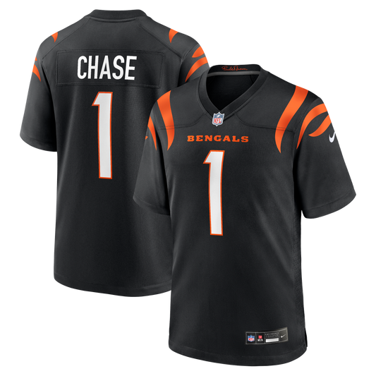 Ja'Marr Chase Cincinnati Bengals Game Jersey - Black | Stitched Football Jersey TJS0661