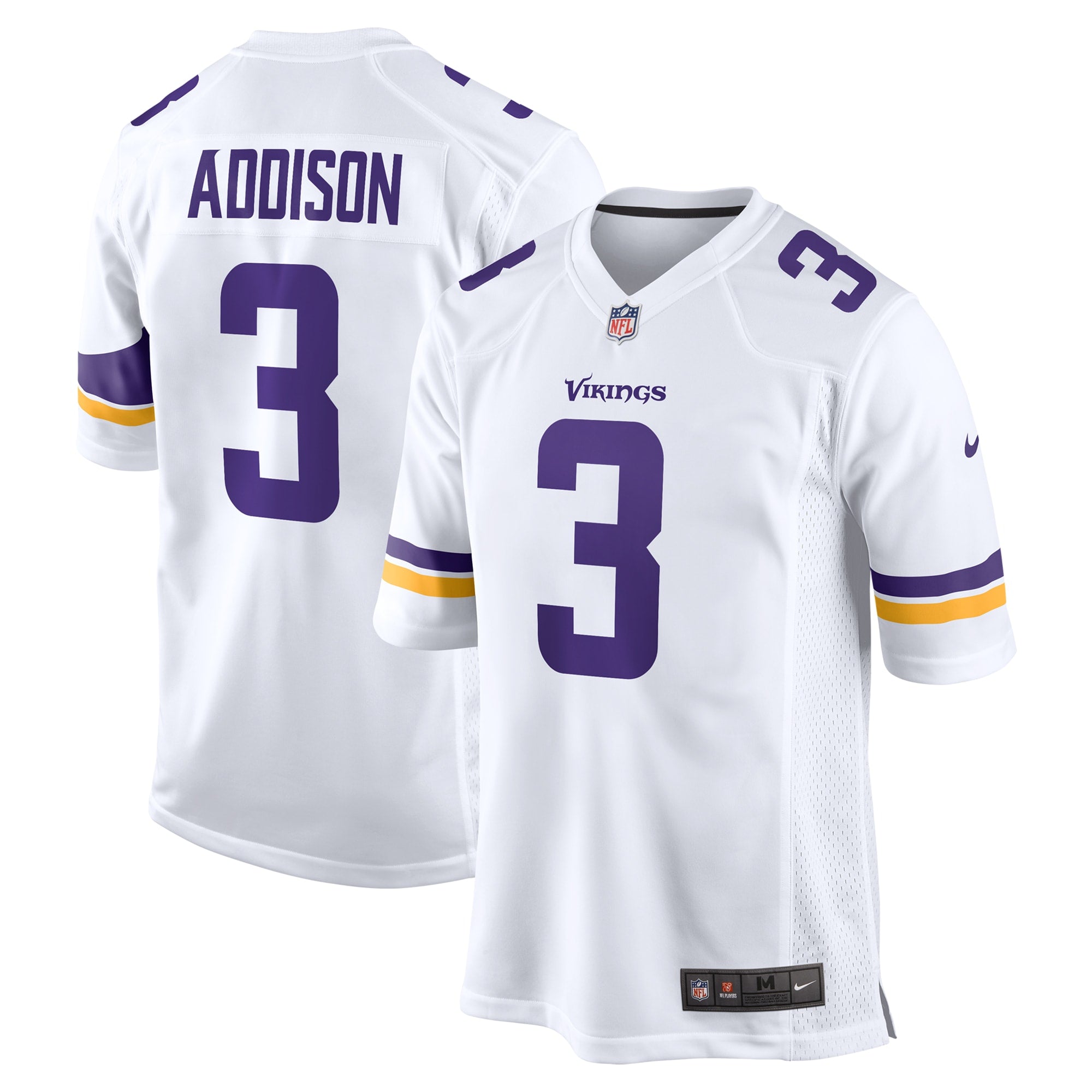 Jordan Addison Minnesota Vikings Away Game Jersey - White | Stitched Football Jersey TJS0684