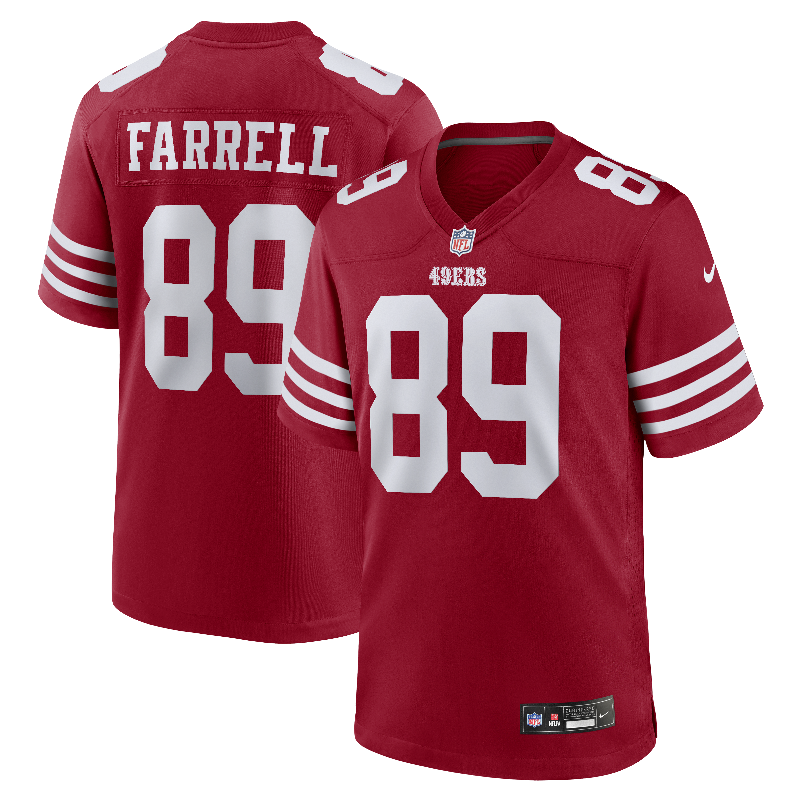 Luke Farrell San Francisco 49ers Team Game Jersey - Scarlet | Stitched Football Jersey TJS0727