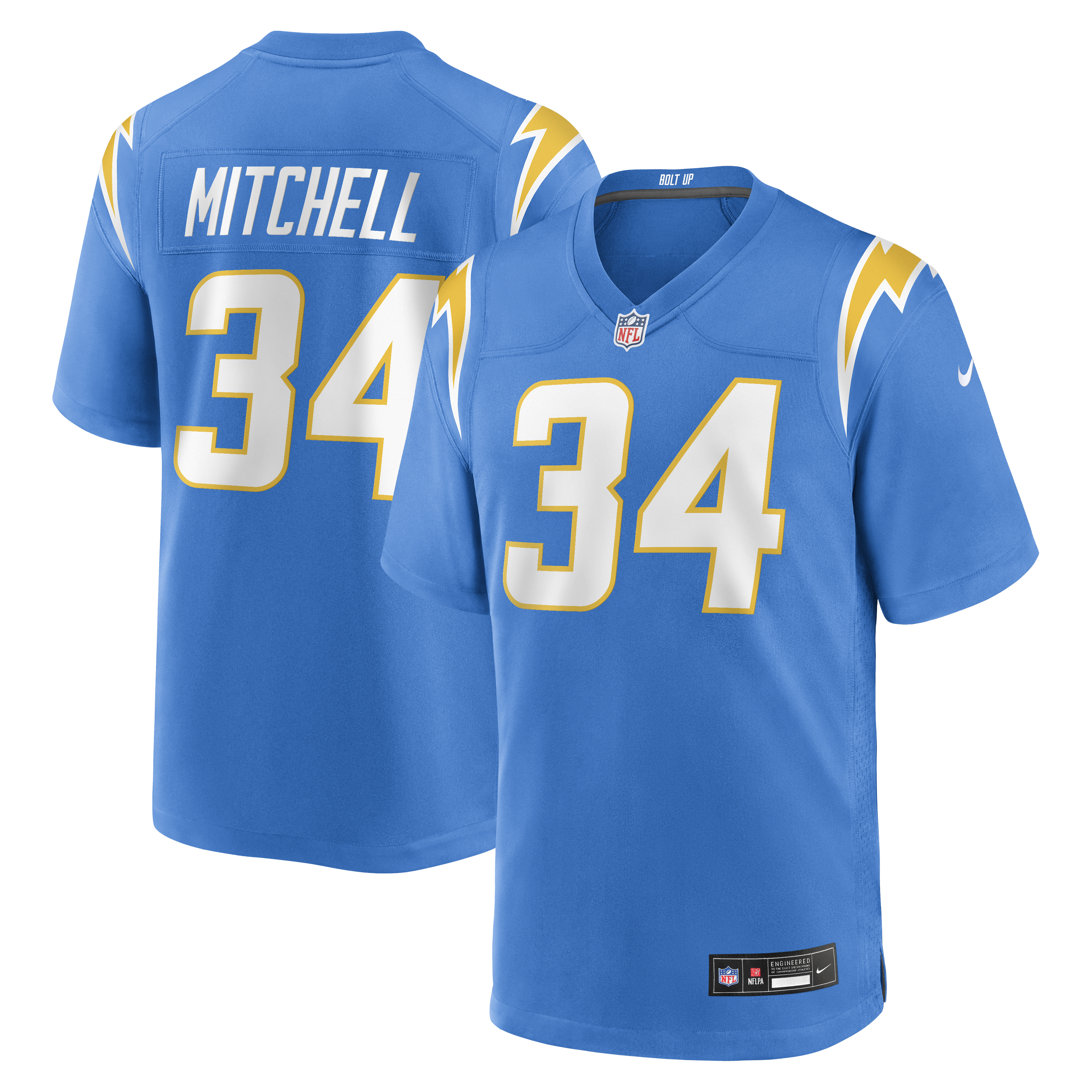 Keaton Mitchell Los Angeles Chargers Team Game Jersey - Powder Blue | Stitched Football Jersey TJS0603