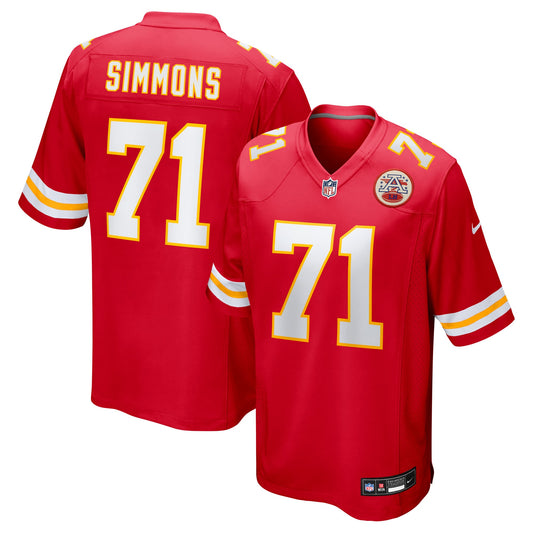 Josh Simmons Kansas City Chiefs Game Jersey - Red | Stitched Football Jersey TJS0772