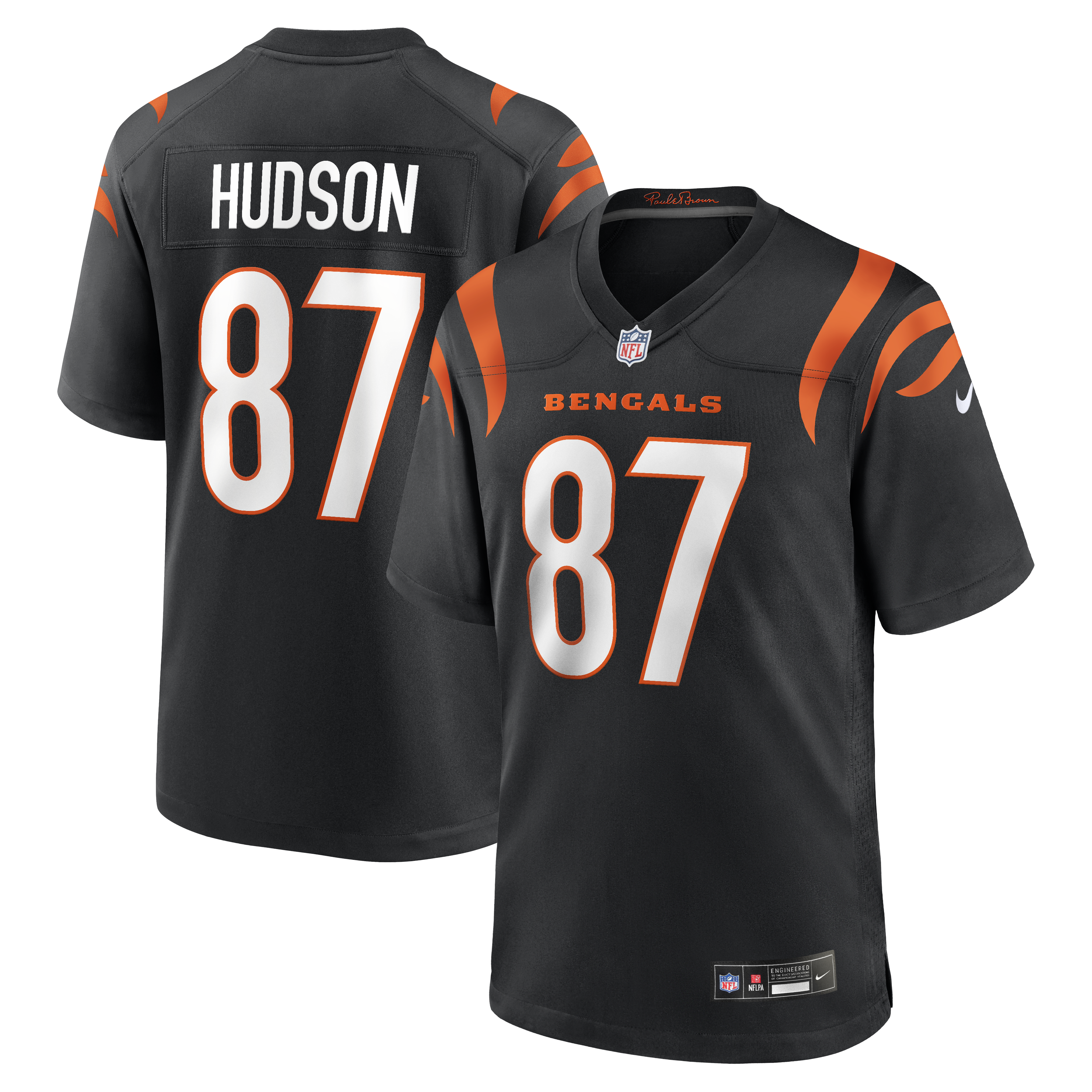 Tanner Hudson Cincinnati Bengals Home Game Player Jersey - Black | Stitched Football Jersey TJS0703
