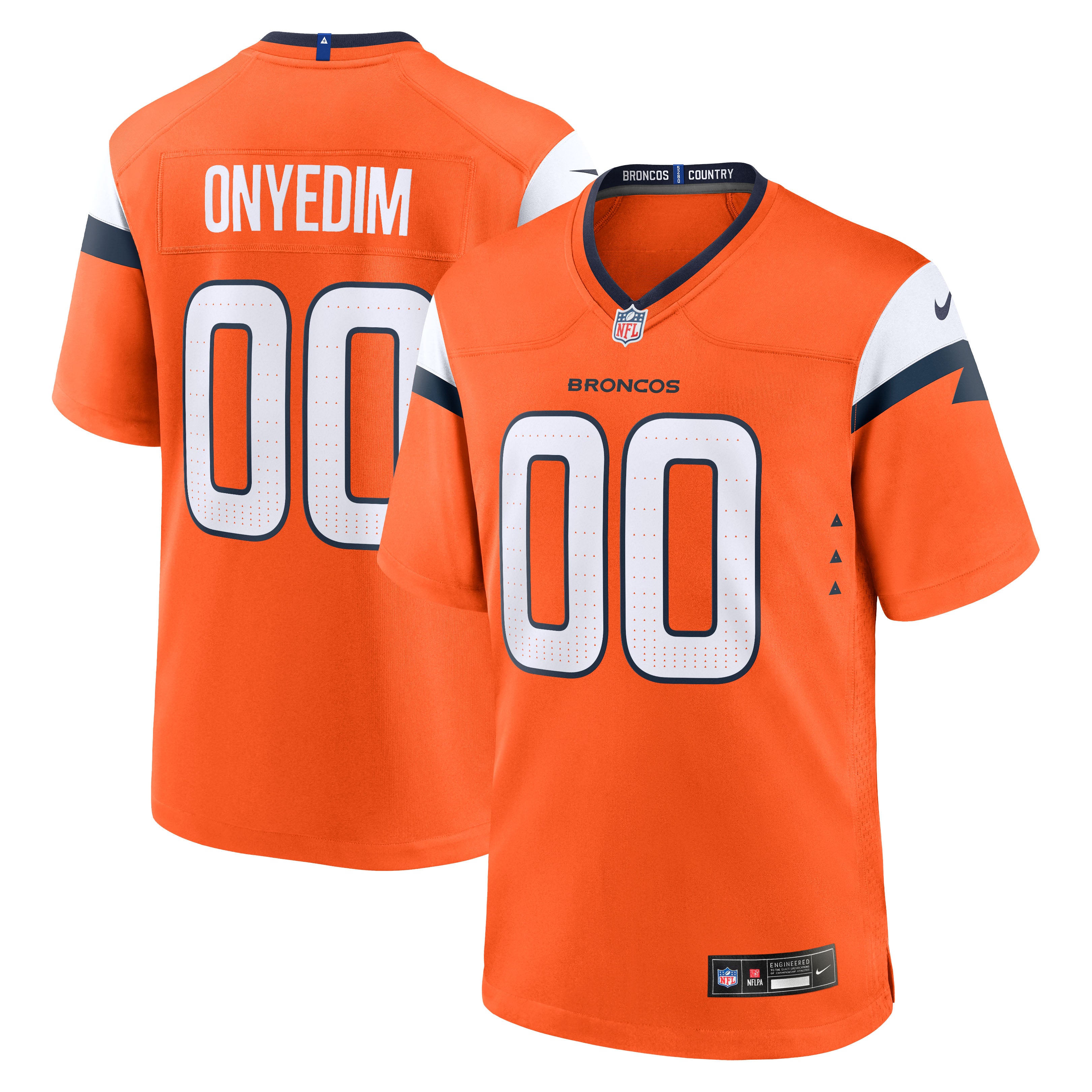 Tyler Onyedim Denver Broncos Game Jersey - Orange | Stitched Football Jersey TJS0797