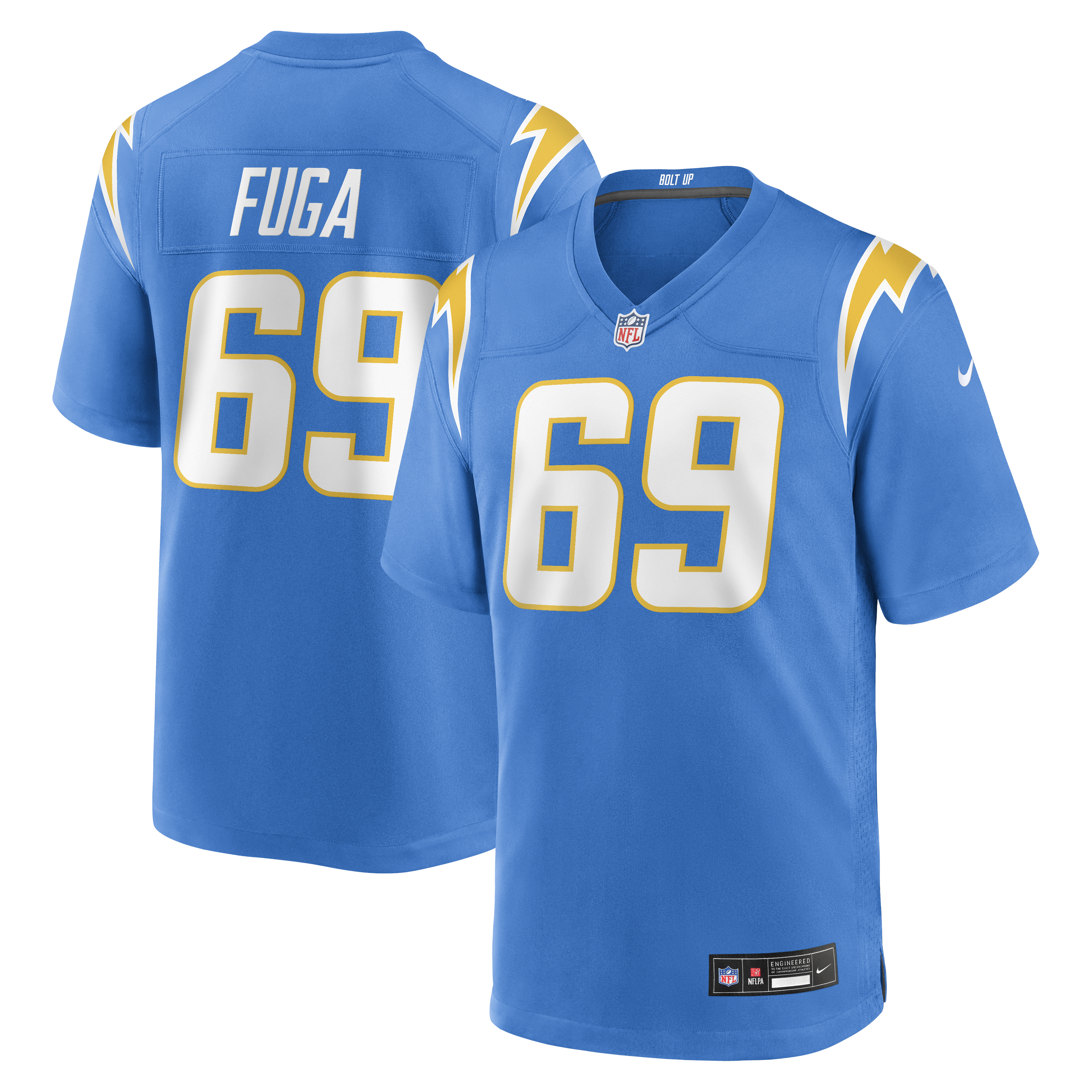 Josh Fuga Los Angeles Chargers Team Game Jersey - Powder Blue | Stitched Football Jersey TJS0668
