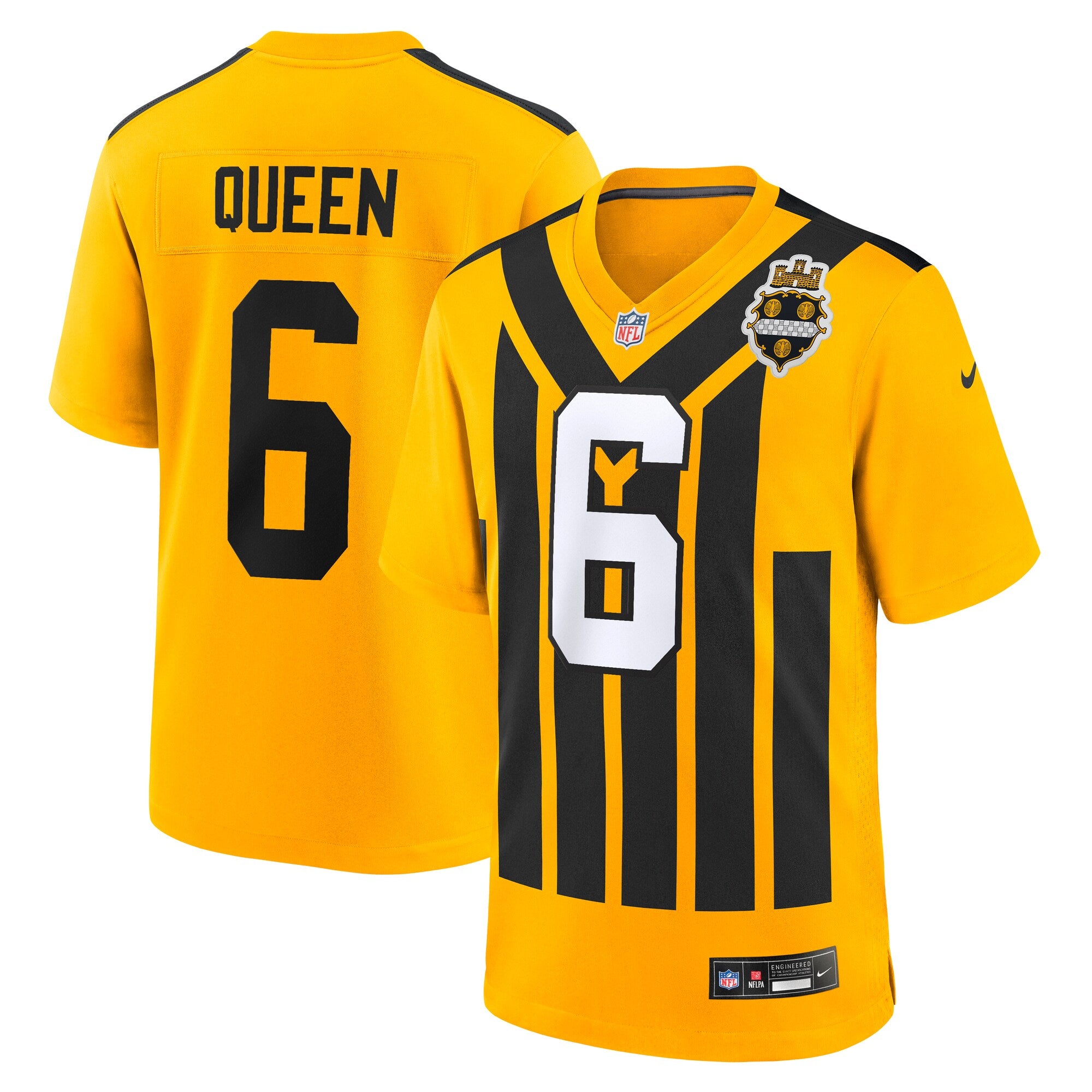 Patrick Queen Pittsburgh Steelers Alternate 1933 Throwback Game Jersey - Gold | Stitched Football Jersey TJS0732
