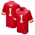 Number 1 Dad Kansas City Chiefs Game Jersey - Red | Stitched Football Jersey TJS0713