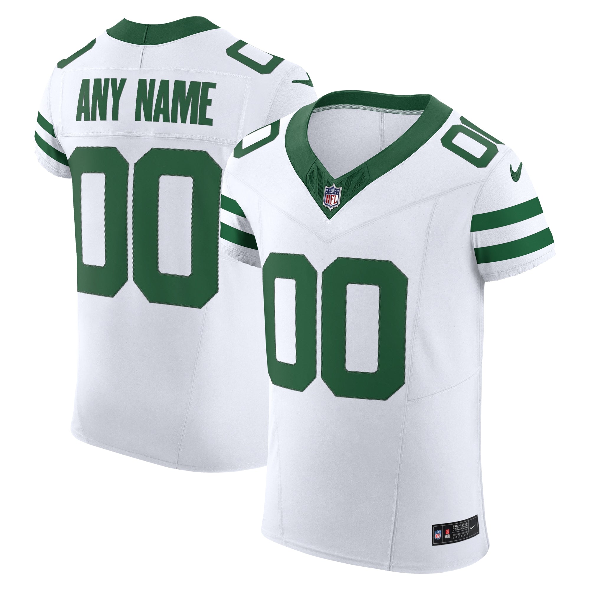 New York Jets Vapor F.U.S.E. Elite Custom Jersey - White | Stitched Football Jersey TJS0708