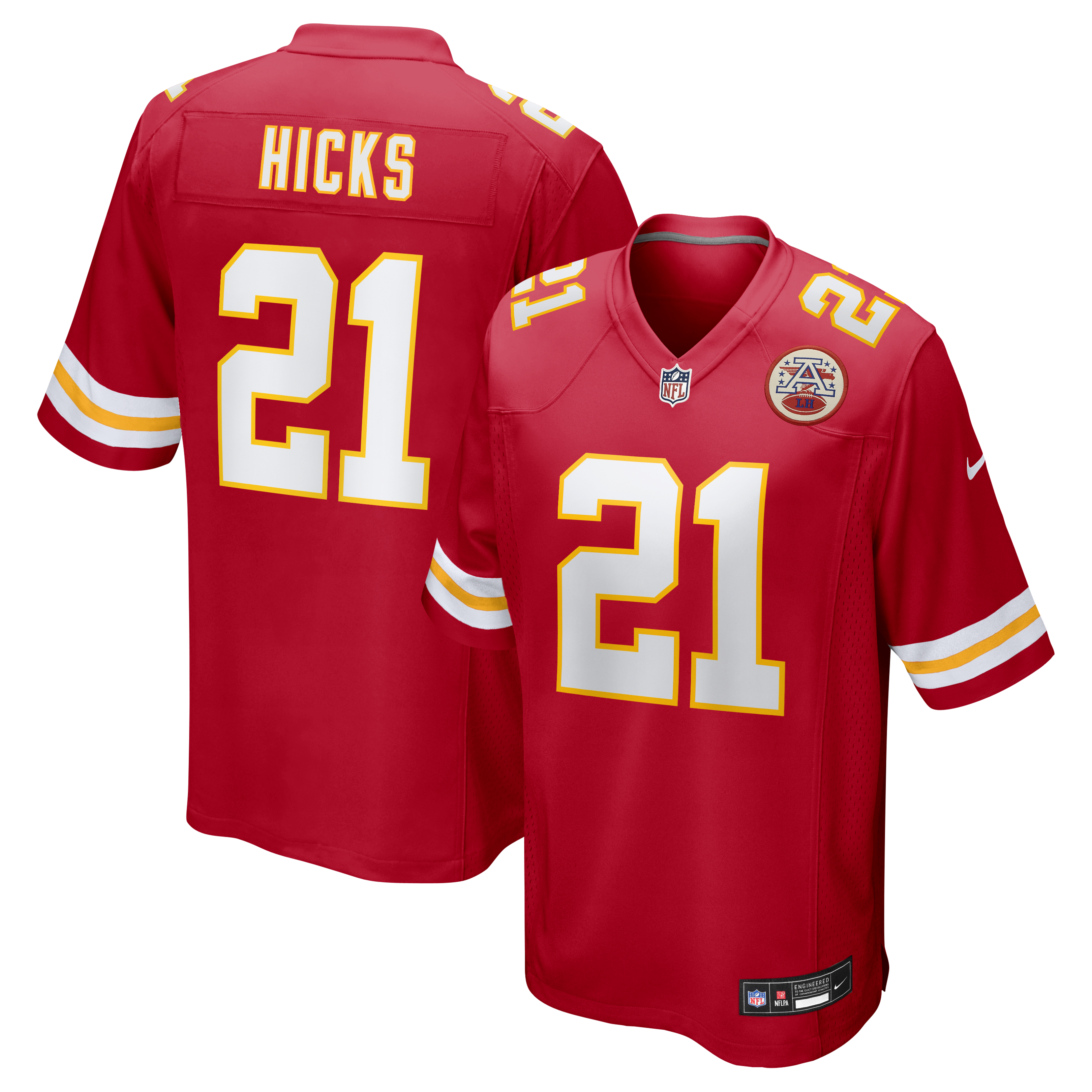 Jaden Hicks Kansas City Chiefs Game Jersey - Red | Stitched Football Jersey TJS0627