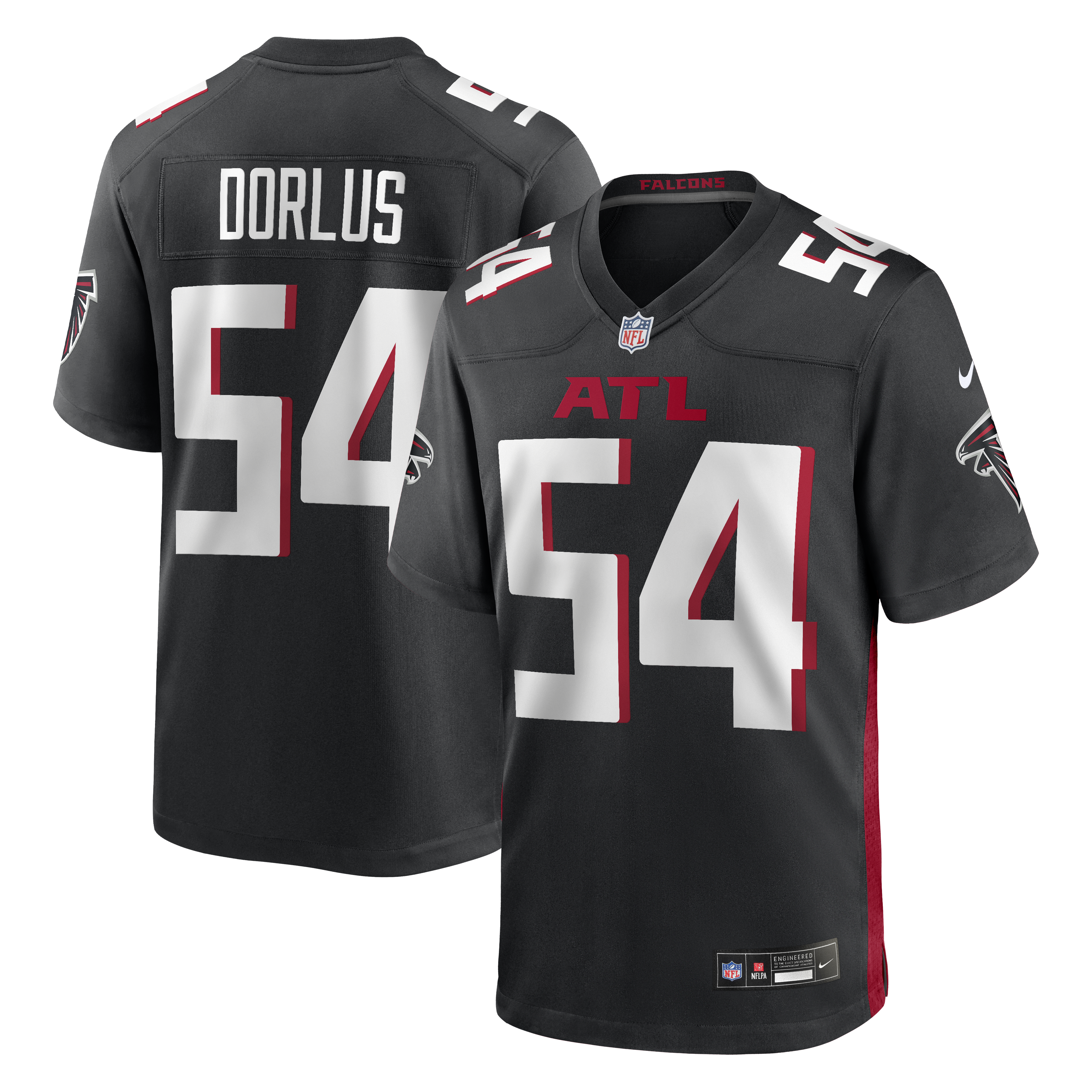 Brandon Dorlus Atlanta Falcons Team Game Jersey - Black | Stitched Football Jersey TJS0770