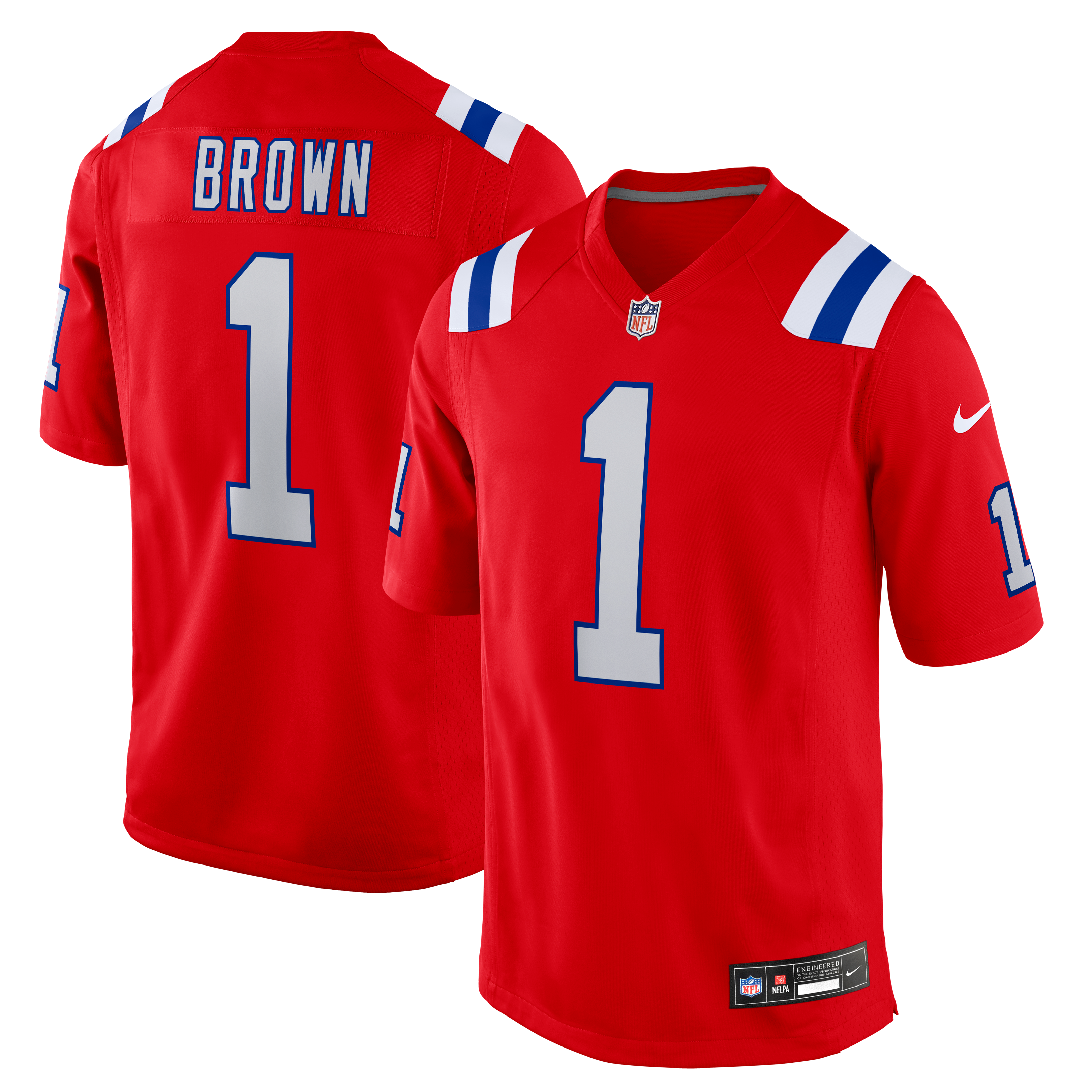 A.J. Brown New England Patriots Game Jersey - Red | Stitched Football Jersey TJS0664
