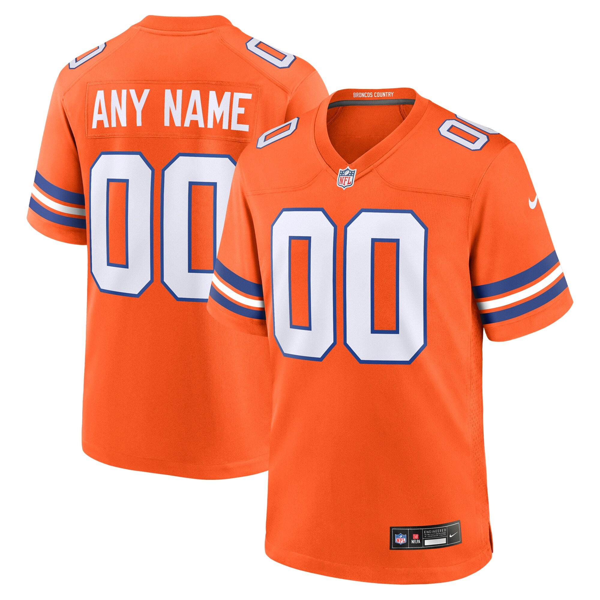 Denver Broncos Mile High Collection 1977 Throwback Custom Game Jersey - Orange | Stitched Football Jersey TJS0778