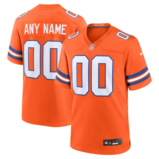 Denver Broncos Mile High Collection 1977 Throwback Custom Game Jersey - Orange | Stitched Football Jersey TJS0778