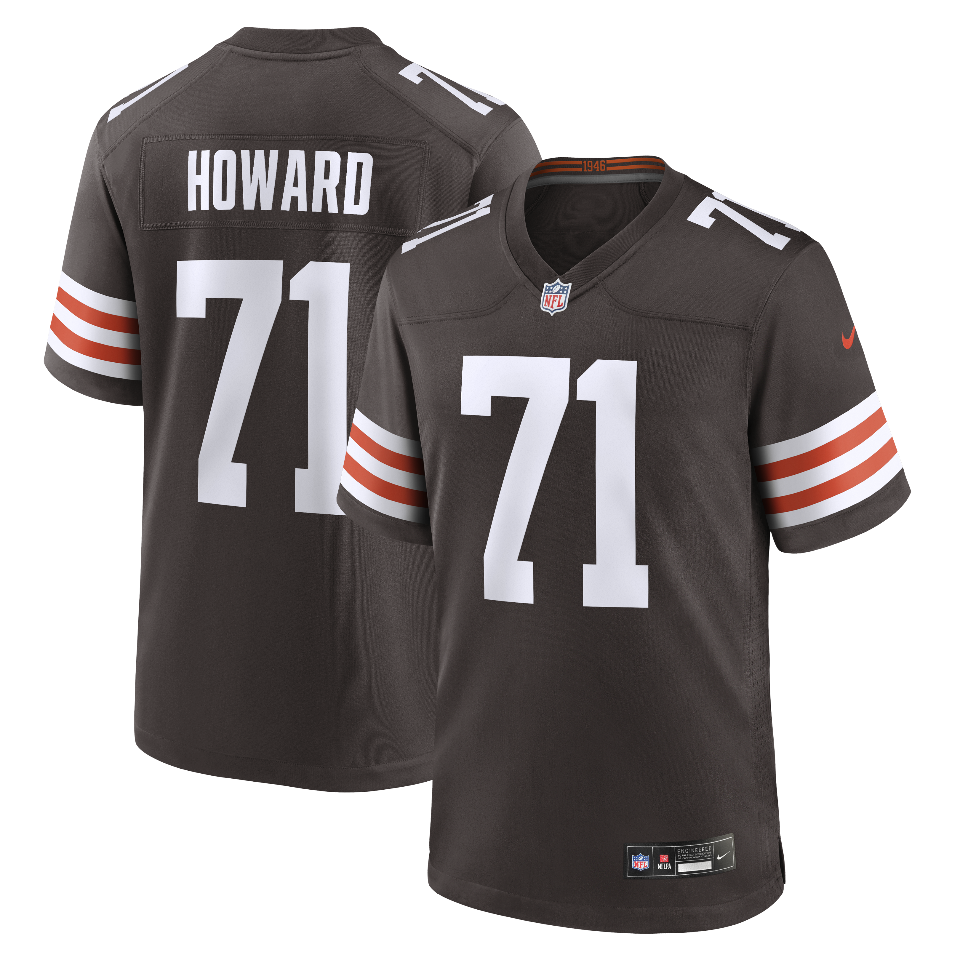 Tytus Howard Cleveland Browns Team Game Jersey - Brown | Stitched Football Jersey TJS0640