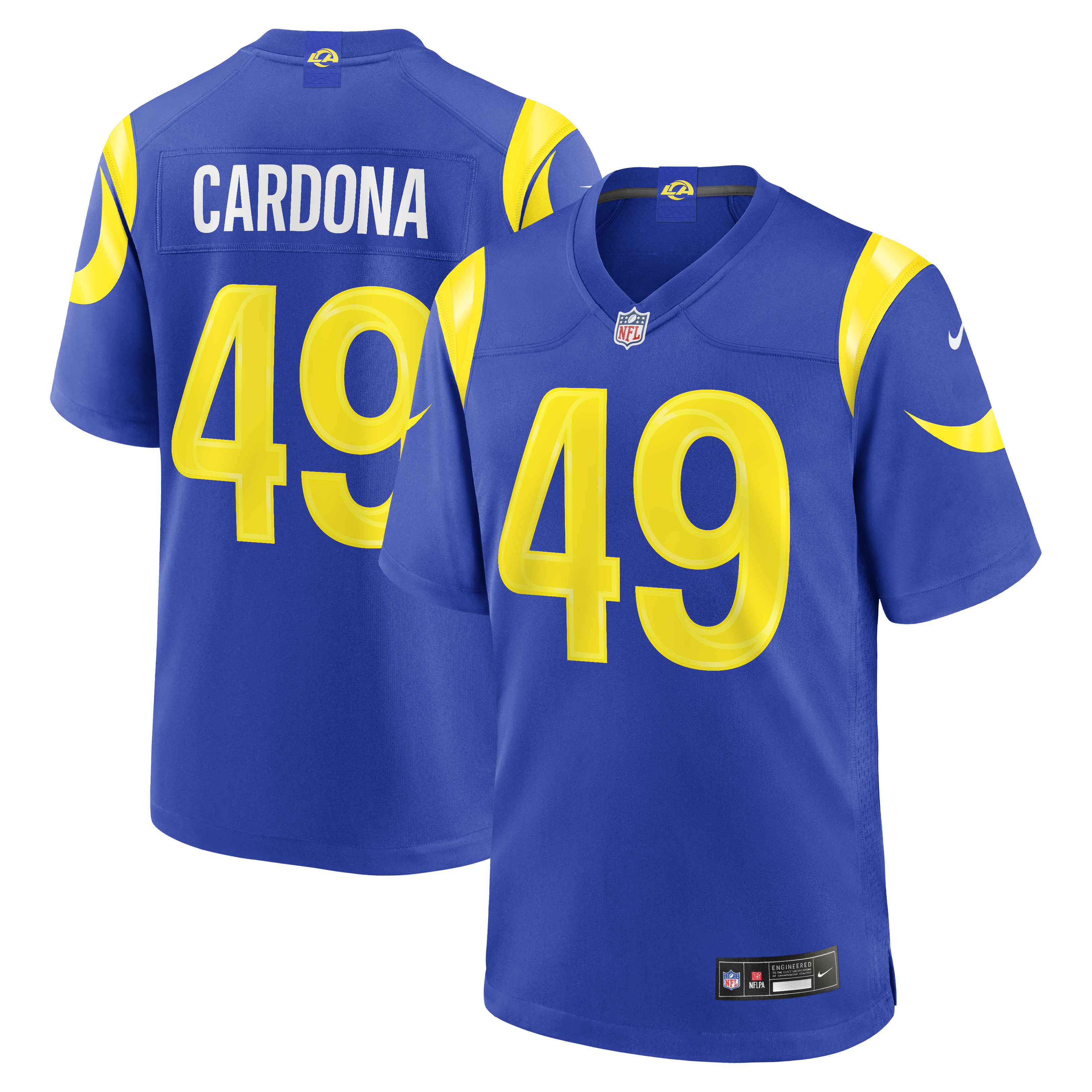 Joe Cardona Los Angeles Rams Team Game Jersey - Royal | Stitched Football Jersey TJS0781