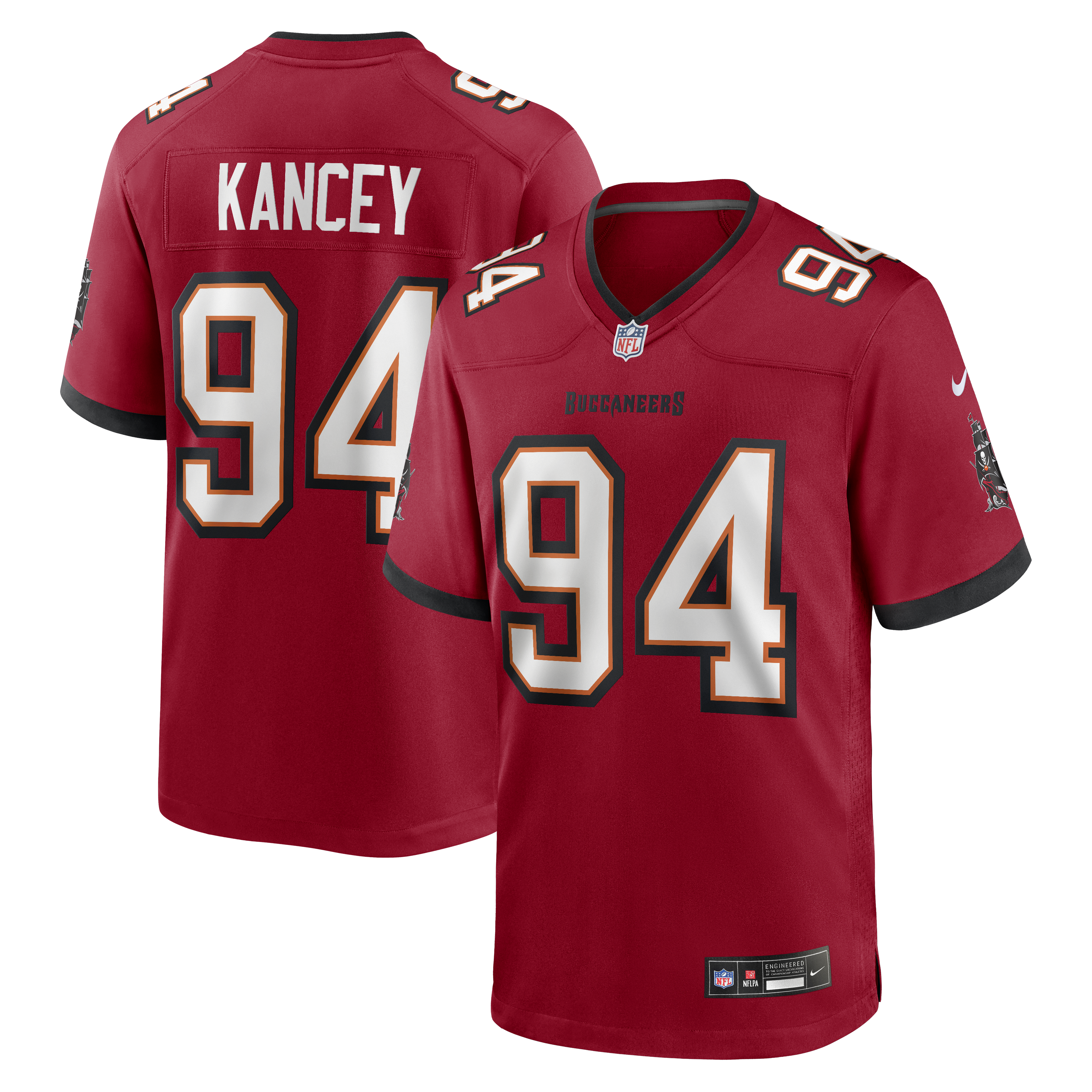 Calijah Kancey Tampa Bay Buccaneers Game Jersey - Red | Stitched Football Jersey TJS0653