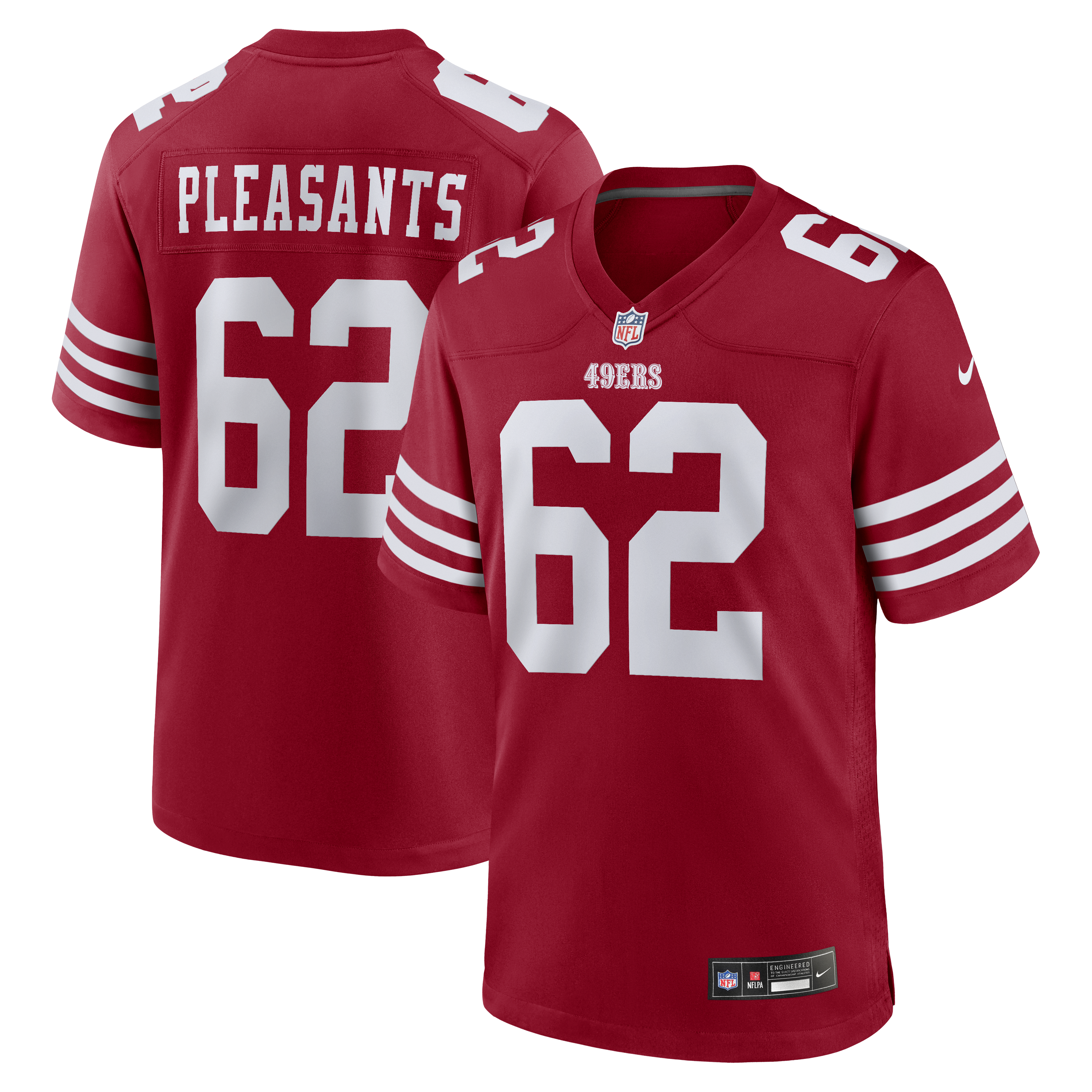 Austen Pleasants San Francisco 49ers Team Game Jersey - Scarlet | Stitched Football Jersey TJS0632