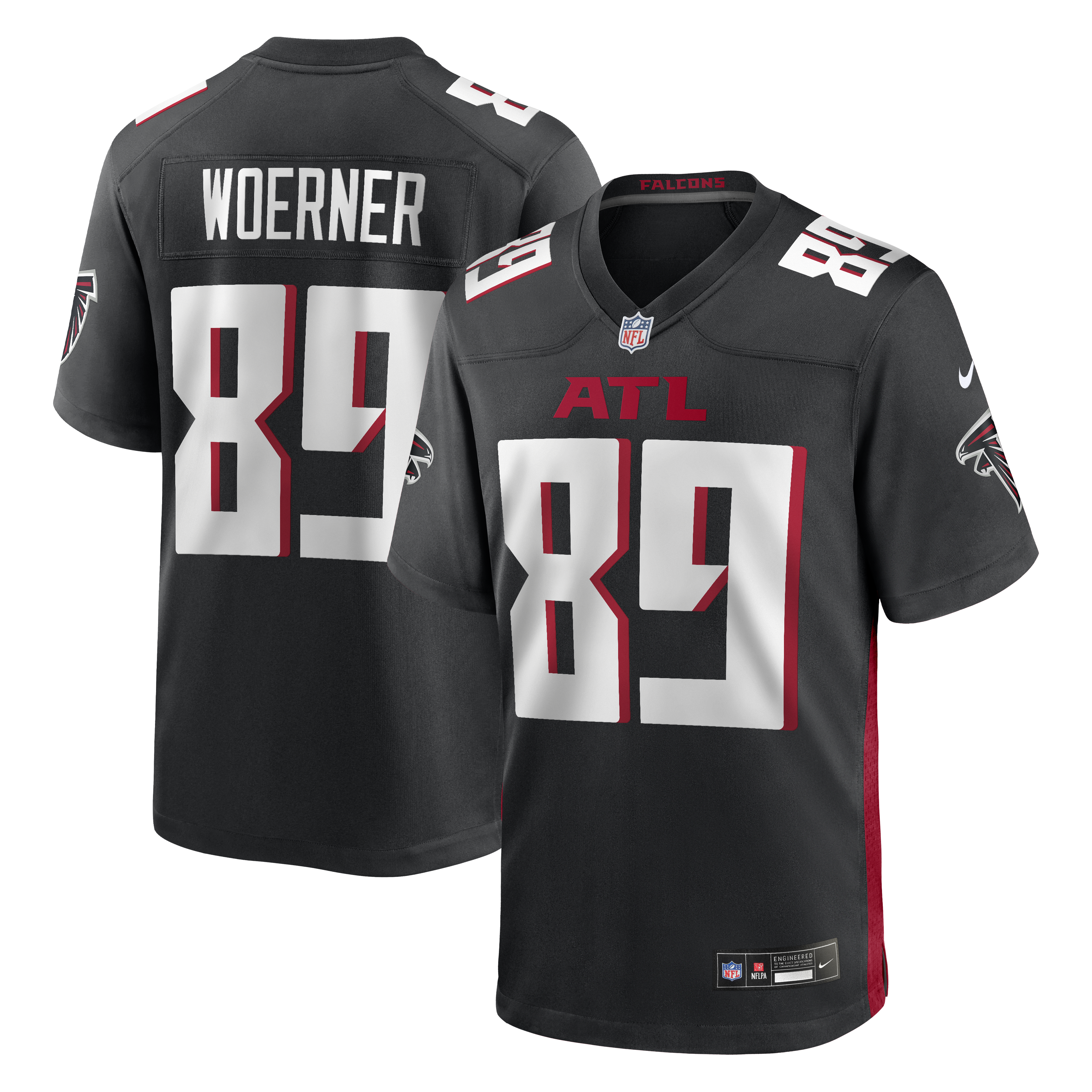 Charlie Woerner Atlanta Falcons Game Jersey - Black | Stitched Football Jersey TJS0665