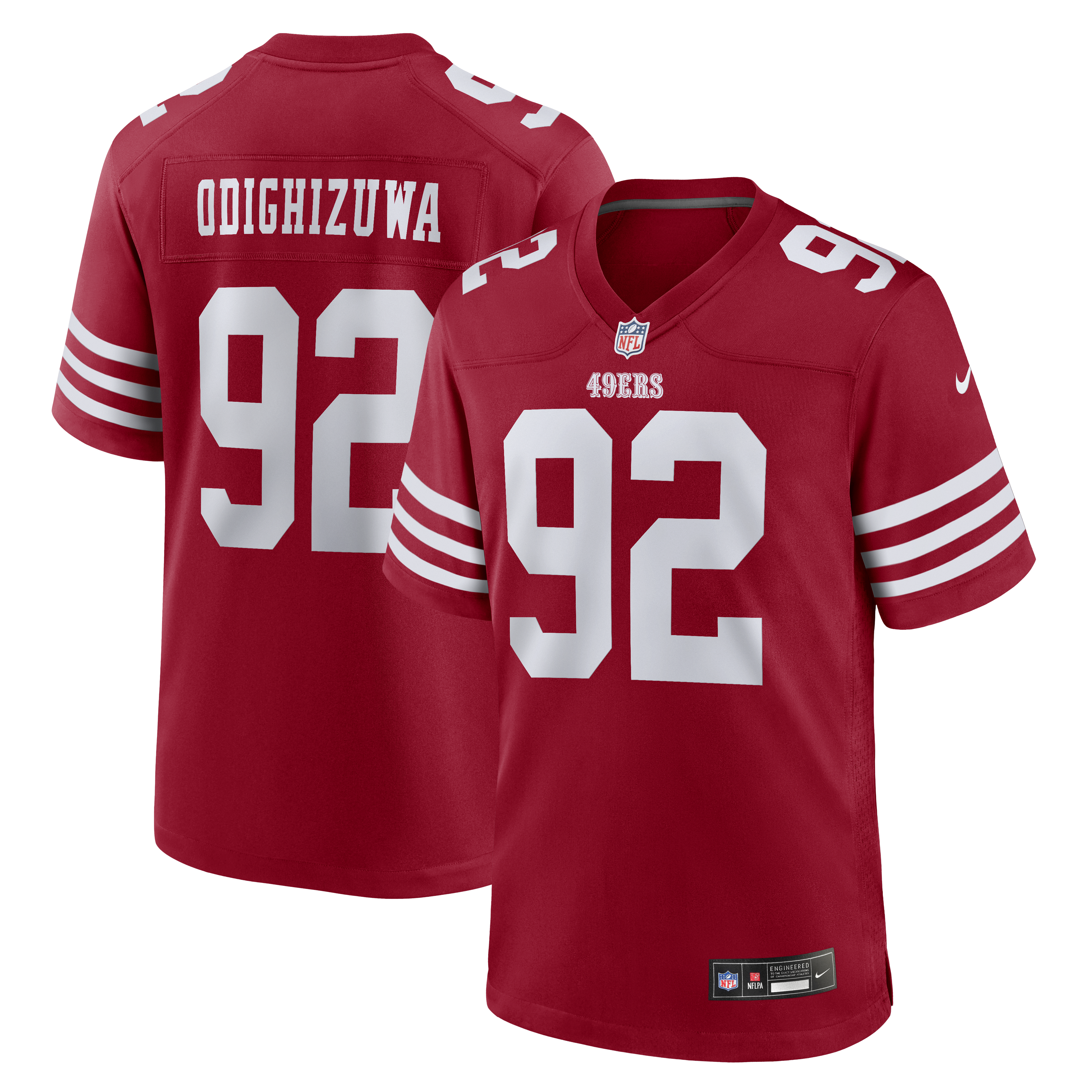 Osa Odighizuwa San Francisco 49ers Team Game Jersey - Scarlet | Stitched Football Jersey TJS0704