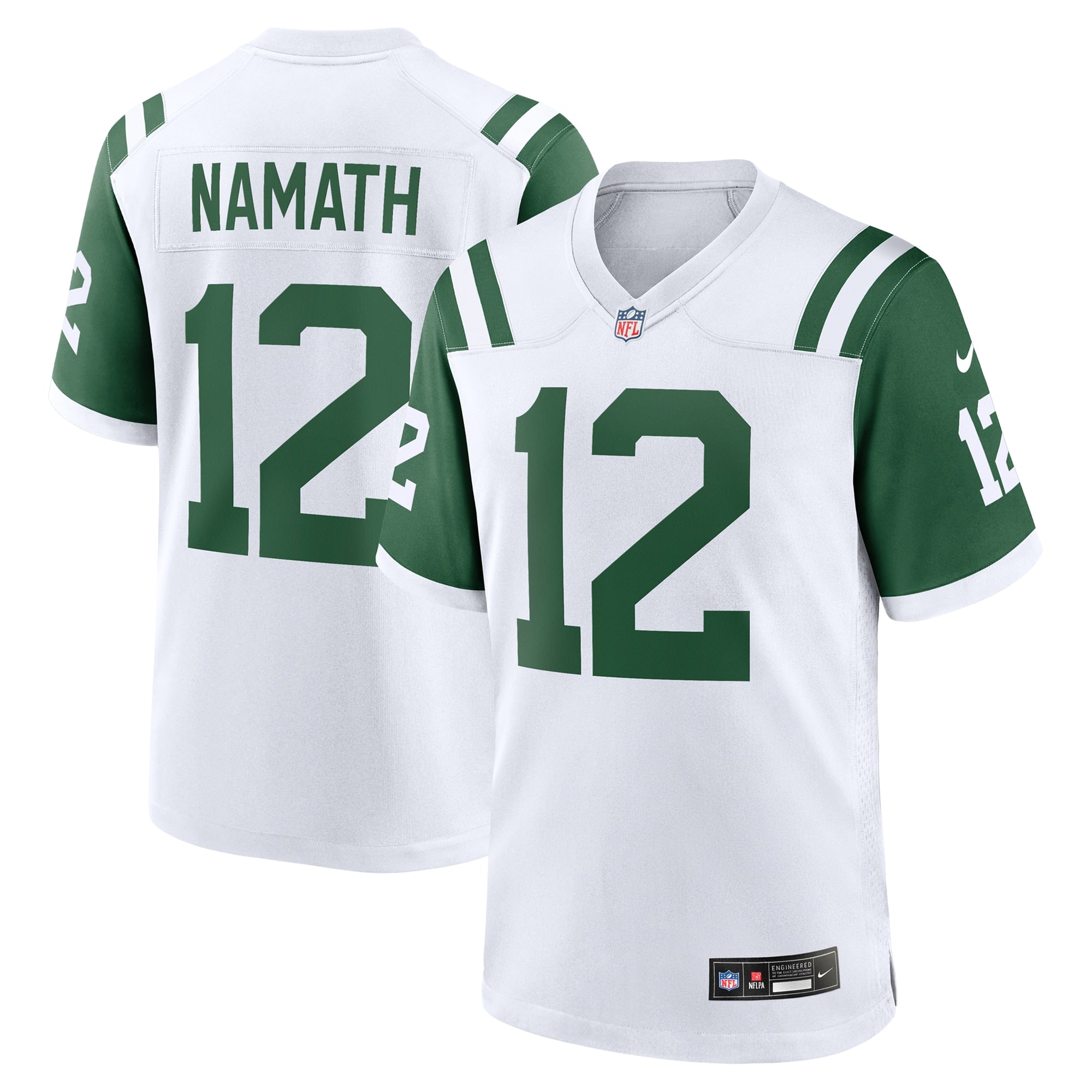 Joe Namath New York Jets Classic Alternate Retired Player Game Jersey - White | Stitched Football Jersey TJS0698
