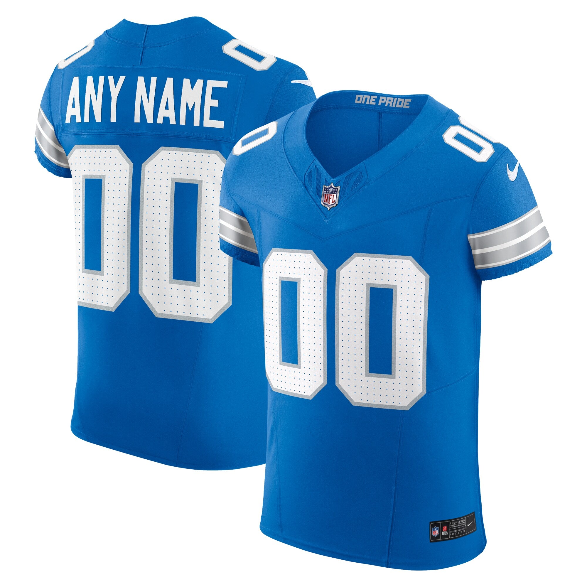 Detroit Lions Team Vapor F.U.S.E. Elite Custom Jersey - Blue | Stitched Football Jersey TJS0645
