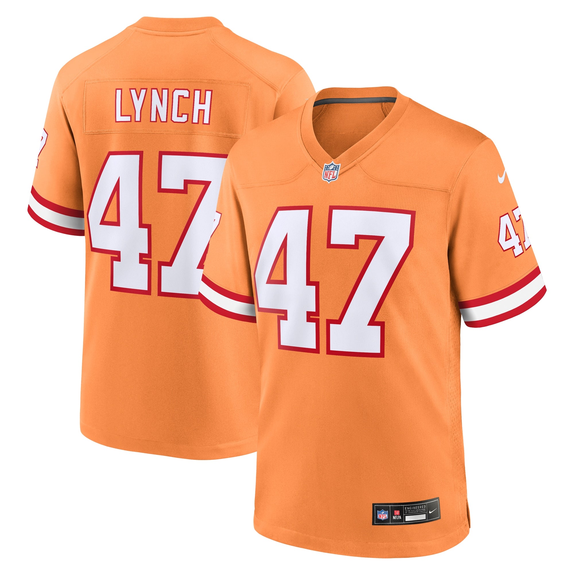 John Lynch Tampa Bay Buccaneers Throwback Game Jersey - Orange | Stitched Football Jersey TJS0624