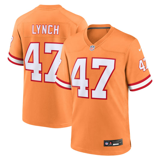 John Lynch Tampa Bay Buccaneers Throwback Game Jersey - Orange | Stitched Football Jersey TJS0624