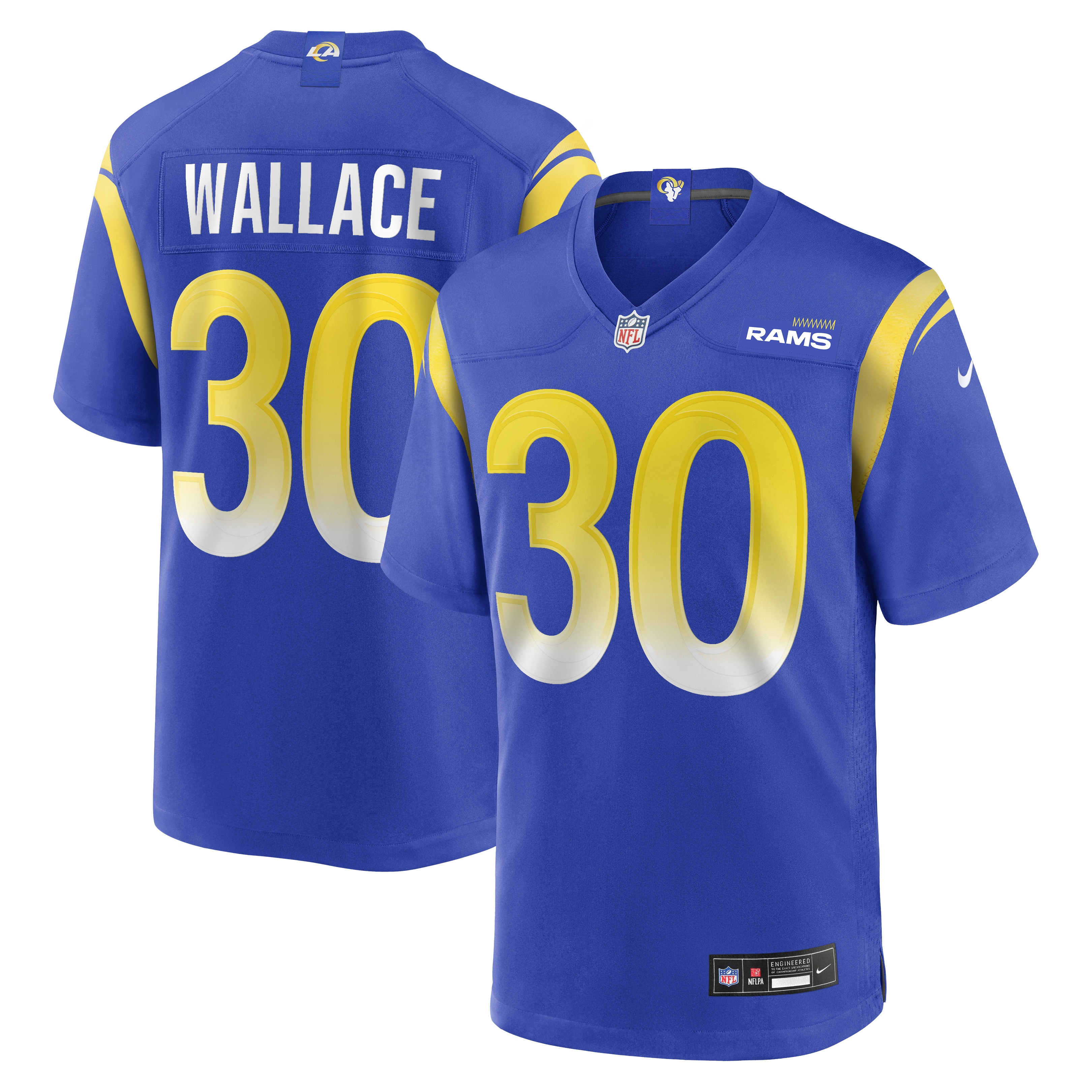 Josh Wallace Los Angeles Rams Game Jersey - Royal | Stitched Football Jersey TJS0687
