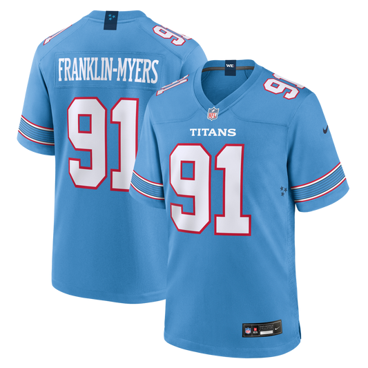 John Franklin-Myers Tennessee Titans Team Game Jersey - Light Blue | Stitched Football Jersey TJS0775