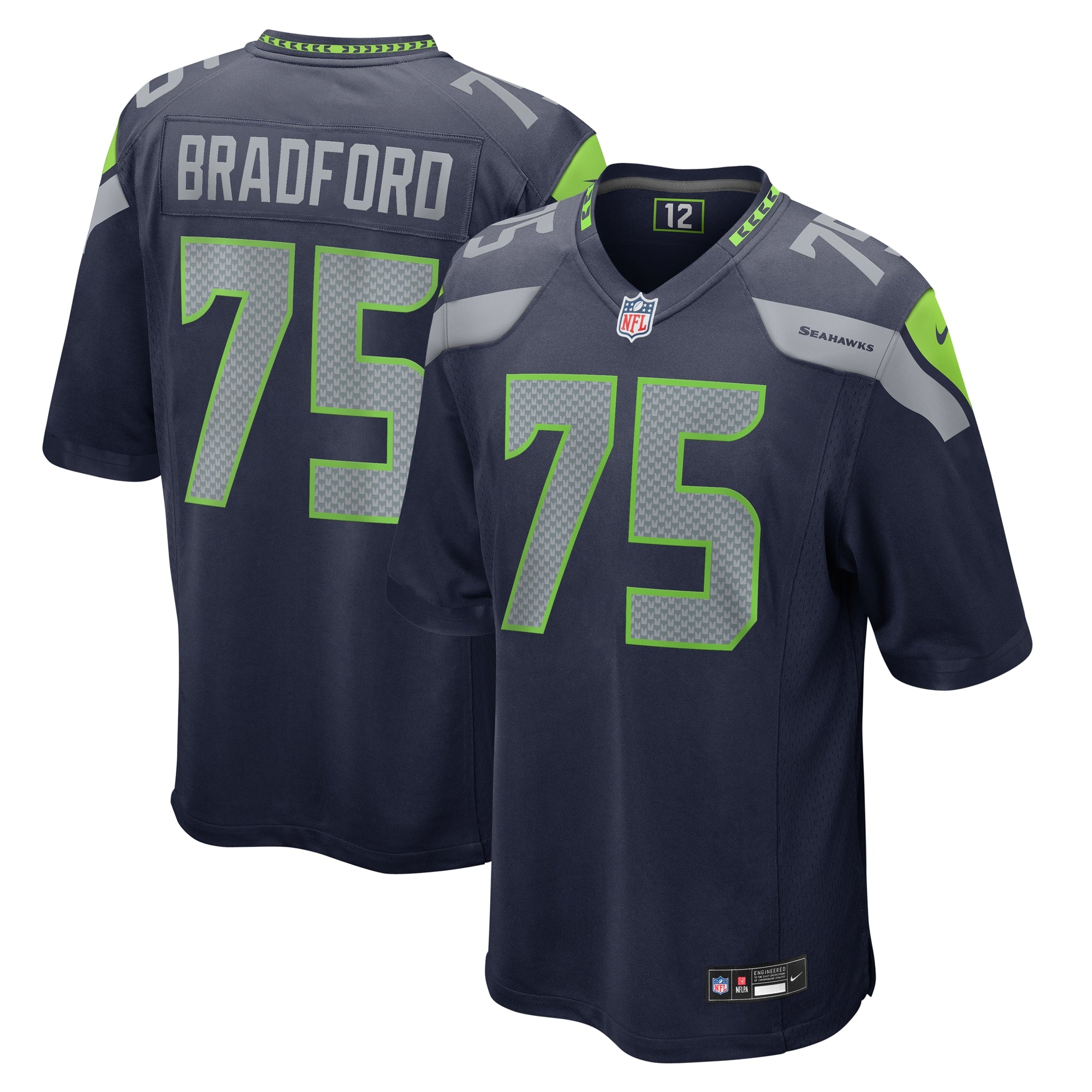 Anthony Bradford Seattle Seahawks Game Jersey - College Navy | Stitched Football Jersey TJS0714